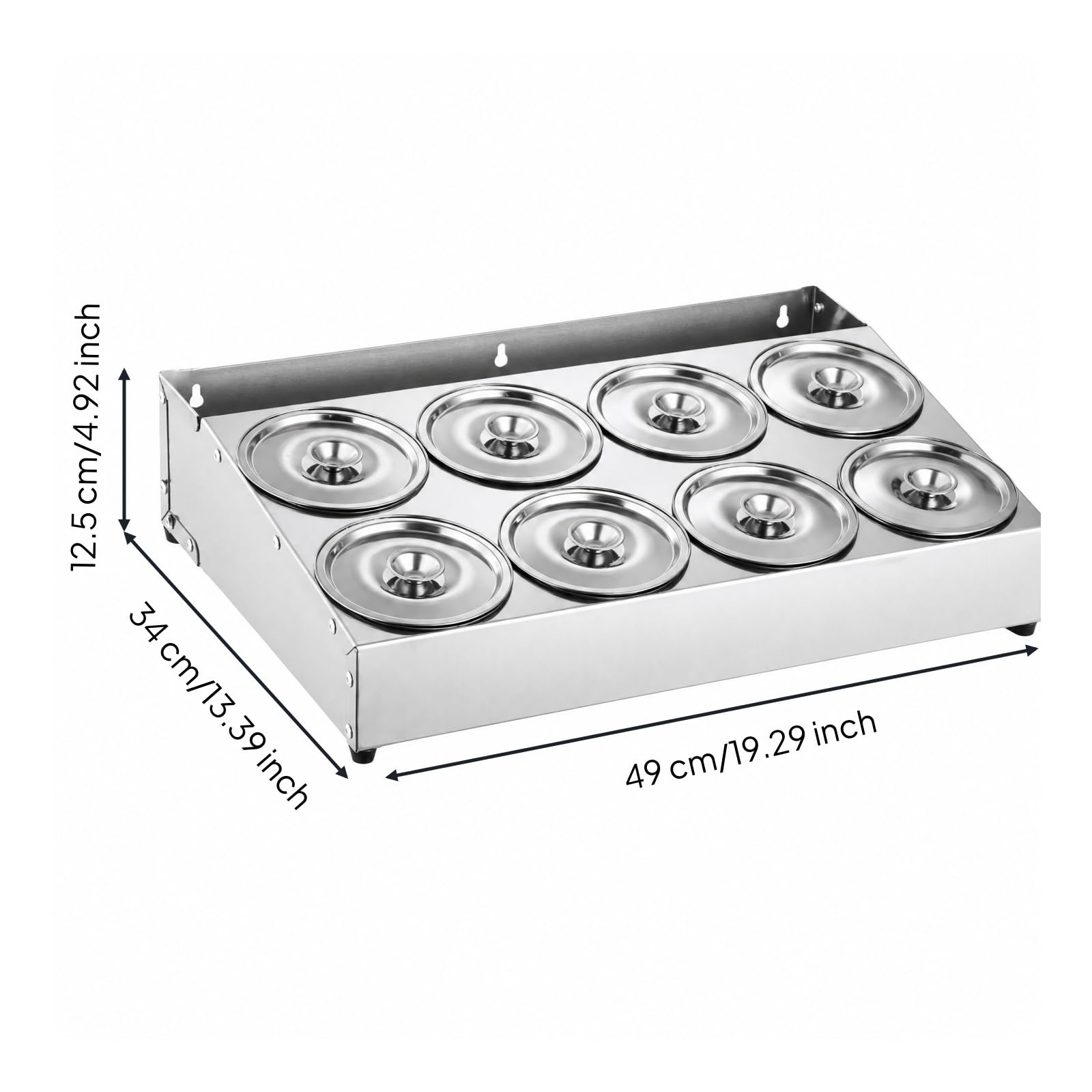 LOVIVER Rack à Condimen En Acier Inoxydable Mural Support à Asisonnemen Po Amovibles Anti- Organiteur D'asisonnement Cuisine, 8 Compartiments