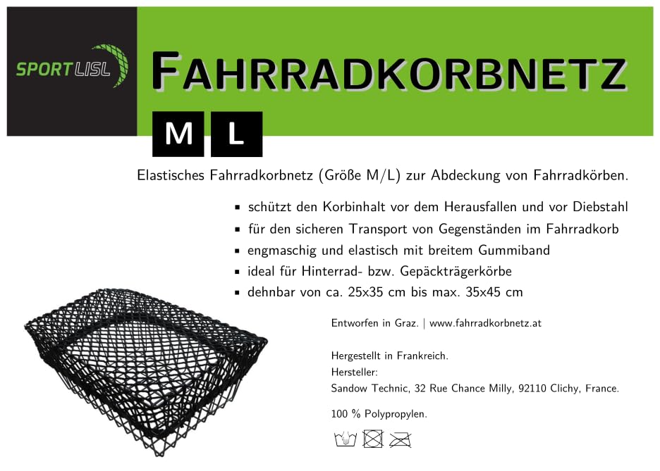 Fahrradkorbnetz Schwarz