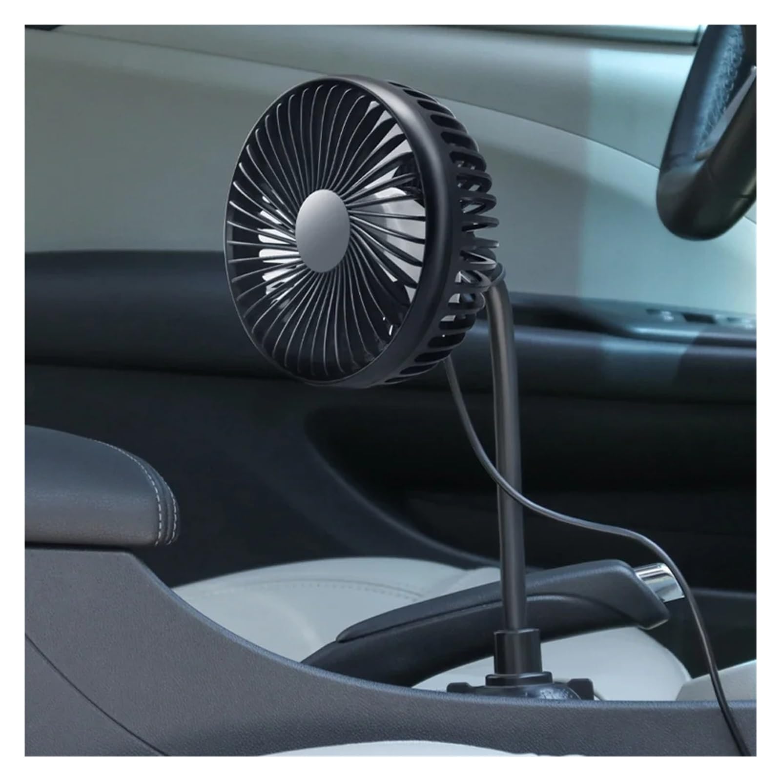 Ventilador Circulador De Aire Interior Doble Cabez Ventilador Enfriador Automático USB De 3 Velocidades Potente Y Silencioso Portavasos Portátil Para Furgoneta Camión SUV RV