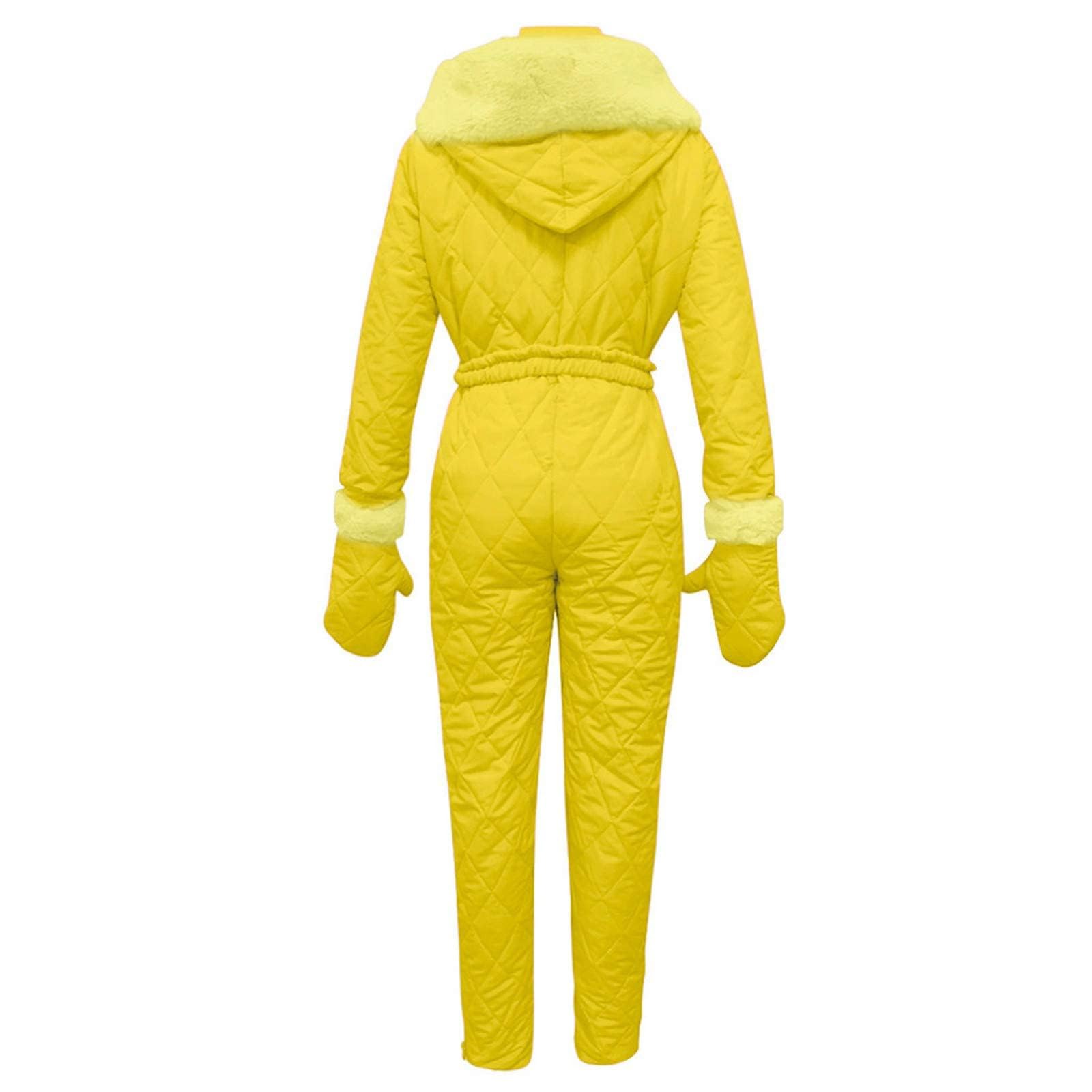 Generisch Skianzug Damen Einteiler Warm Schneeanzug Damen Overall Mit Kapuze Skianzüge Elegant Atmungsaktiv Skioverall Winter Eng Skianzug Outdoor Winddicht Ski Winteranzug Oversized Skisuit