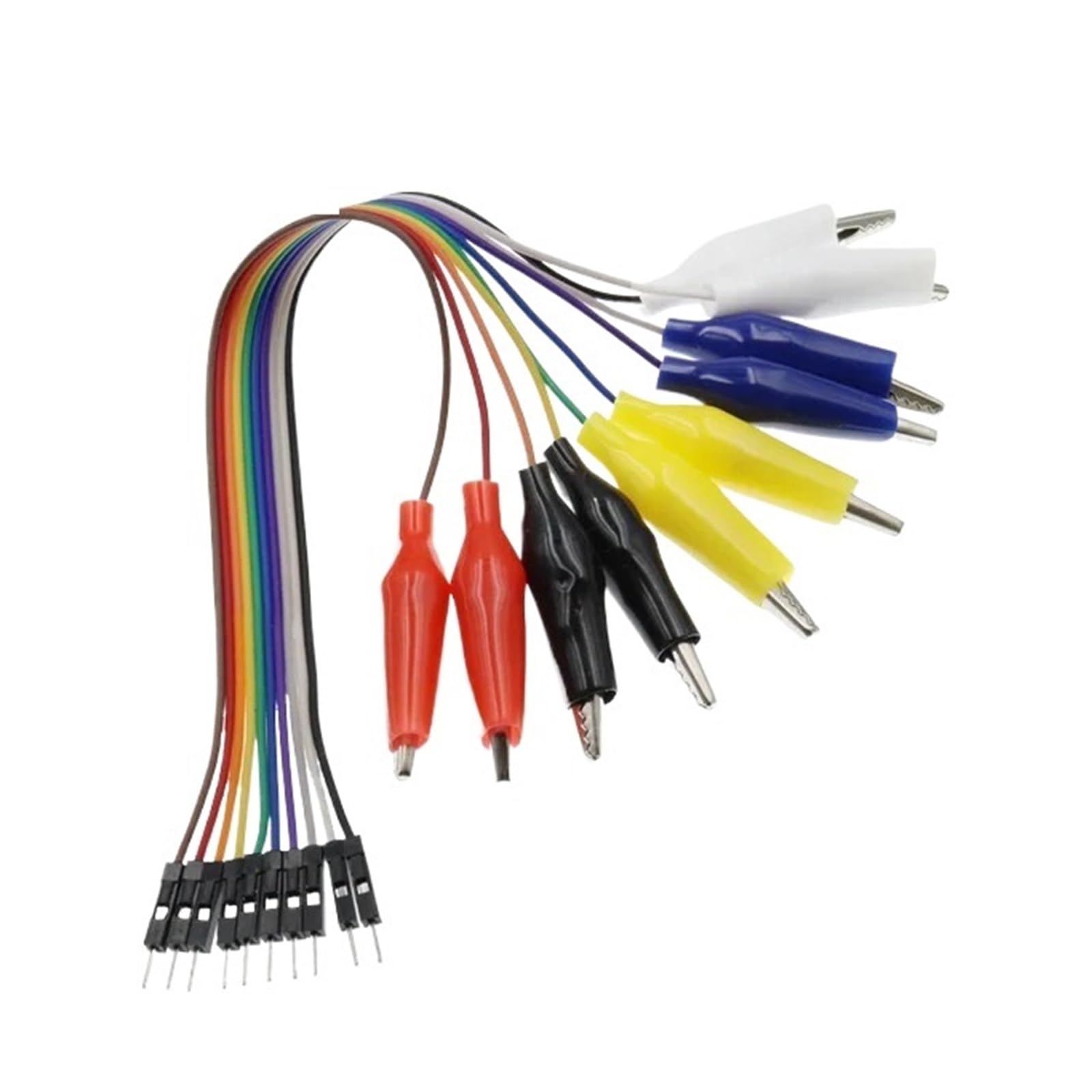 TSIOHKBS 20MM 30MM 10Pin Double-end Clips Jump Wire Male Female Clip Test Lead Jumper Wire Line Cable DIY Connection (Male Head 2CM)
