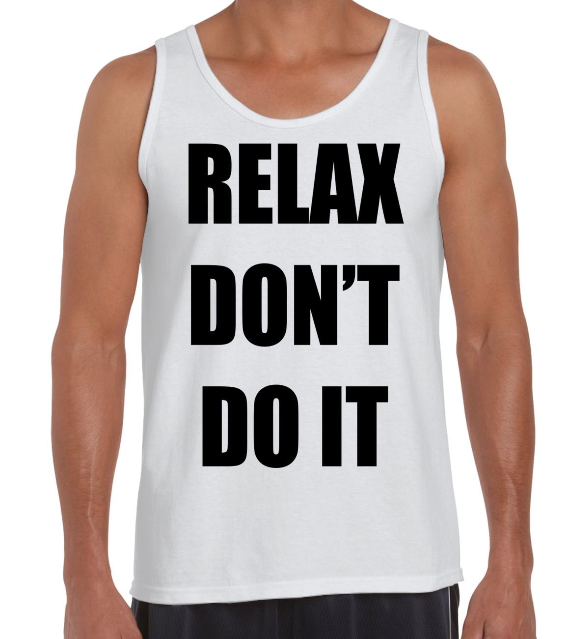Tribal T-Shirts Men's White Relax Don't Do It Vest Top (Large, )