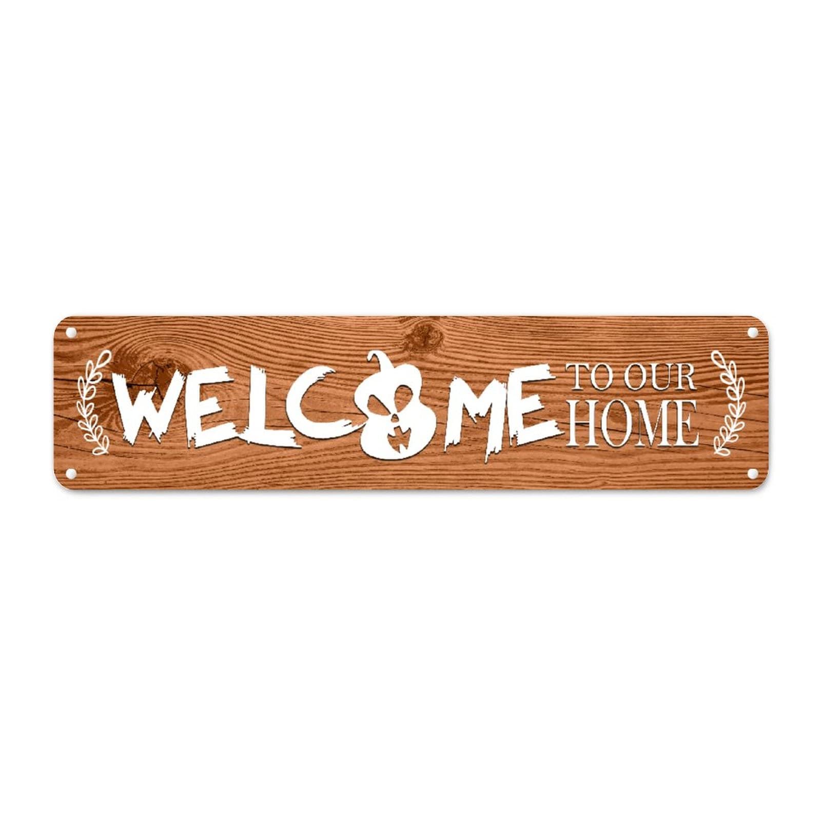 Plaque métal Halloween Welcome To Our Home décoration murale vintage fantôme chauve-souris