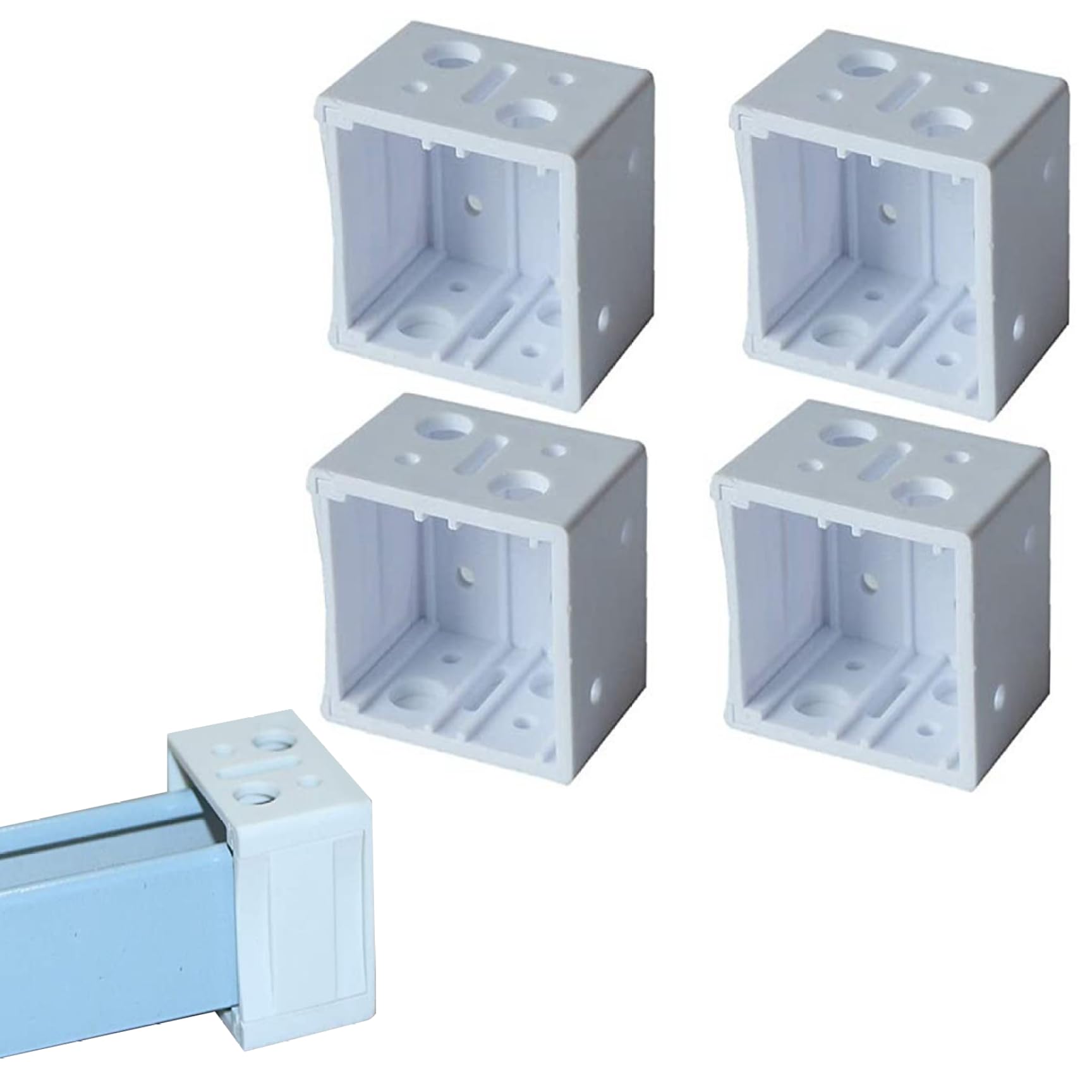Peryauts 4PCS Blind Brackets White Profile Box Mounting Bracket Window Blinds Headrail Bracket Window Blinds Headrail Holder