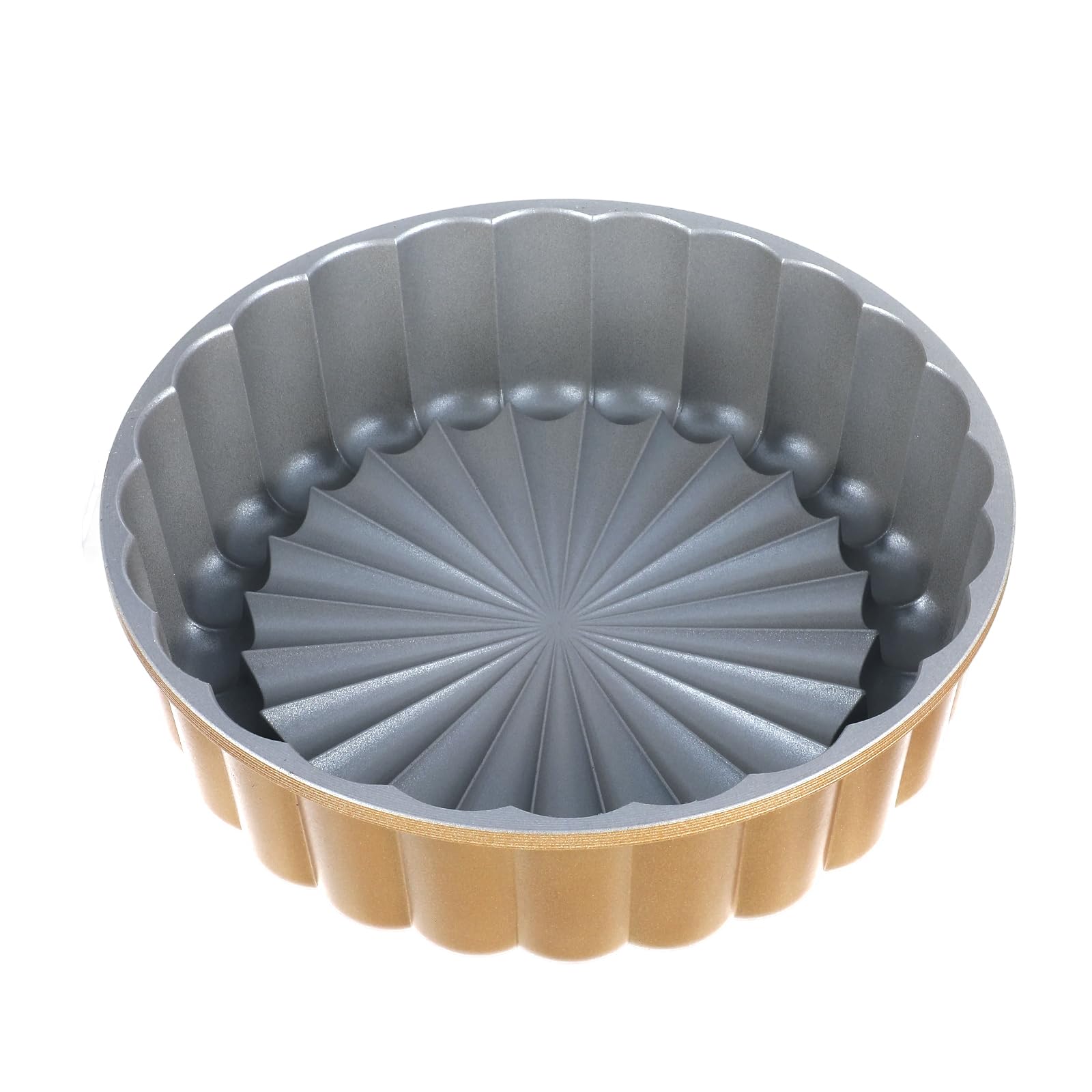 Molde para tartas Charlotte de 9.5 pulgadas, molde reutilizable estriado para tartas, molde de aluminio antiadherente con forma de flor para pastel de queso, pastel de chocolate, pastel de