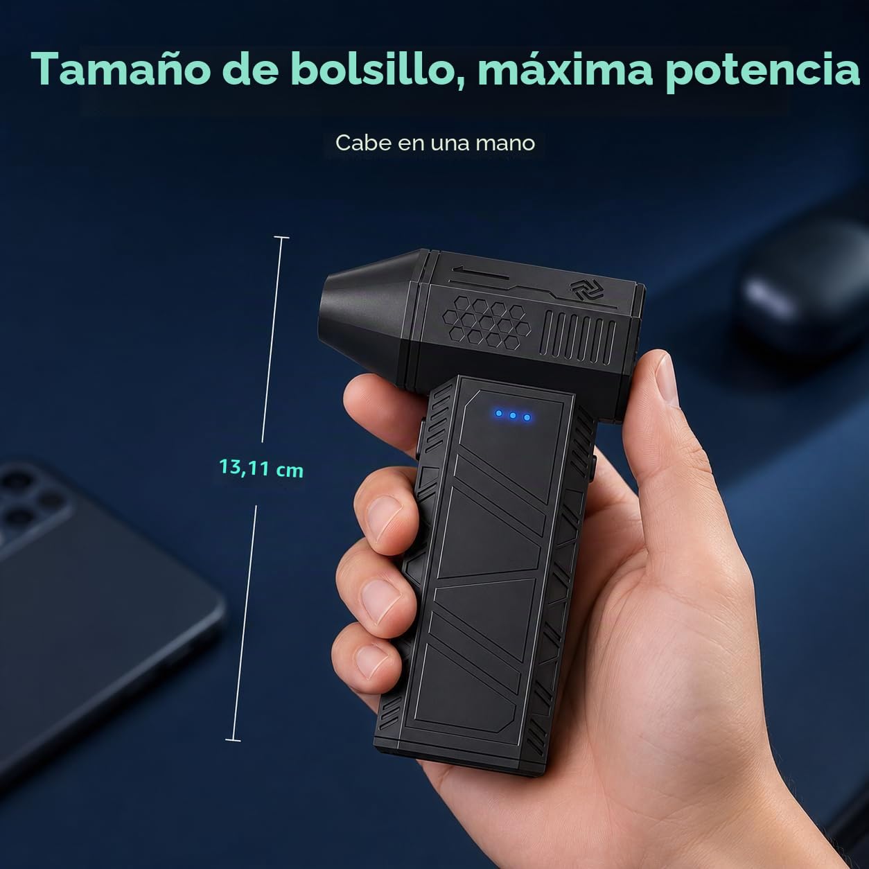 Yoton Soplador de Aire Eléctrico Inalámbrico 110.000 RPM, Reemplaza el Aire Comprimido, Limpiador de Teclado Recargable 3 Velocidades, para PC, Portátil, Cámara, Coche y Exteriores