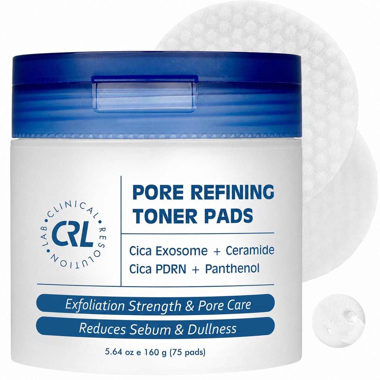 Clinical Resolution Exfoliating Pore Refining Toner Pads for Face, 75 Count | Pore Minimizer, Smooths & Hydrates - AHA BHA Salicylic Acid + Niacinamide, pH 5.5, Dual-Sided Korean Skincare for All Types