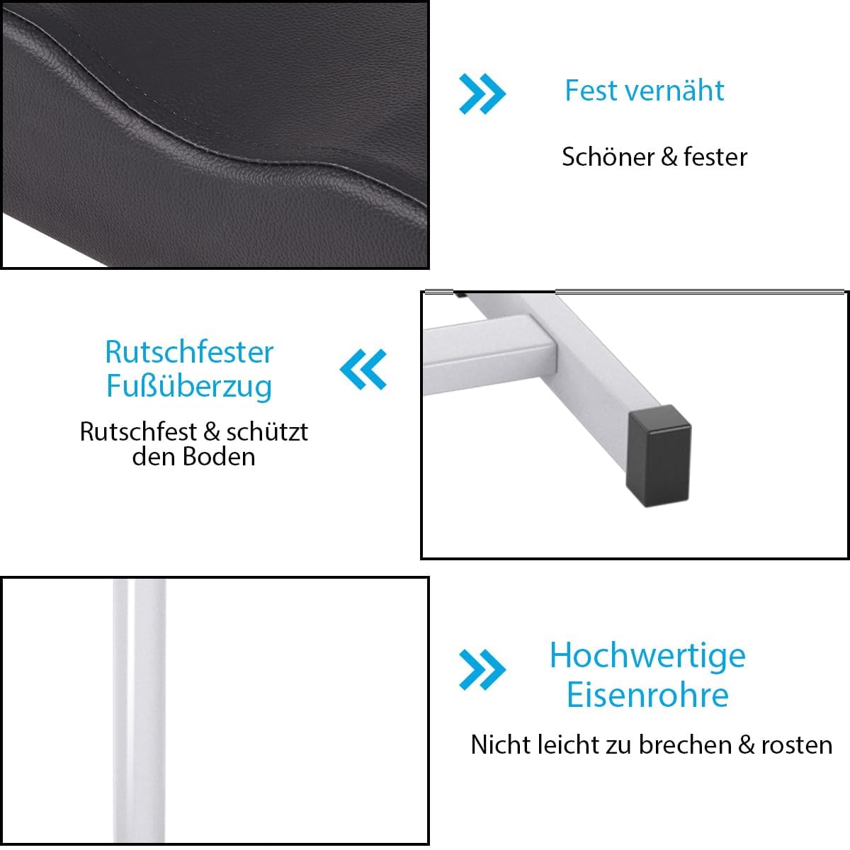 FANTASK Repose-Pieds réglable en Hauteur de 45 à 65 cm, Tabouret de pédicure, pour Soin des Ongles dans Les Salons et spas, Noir