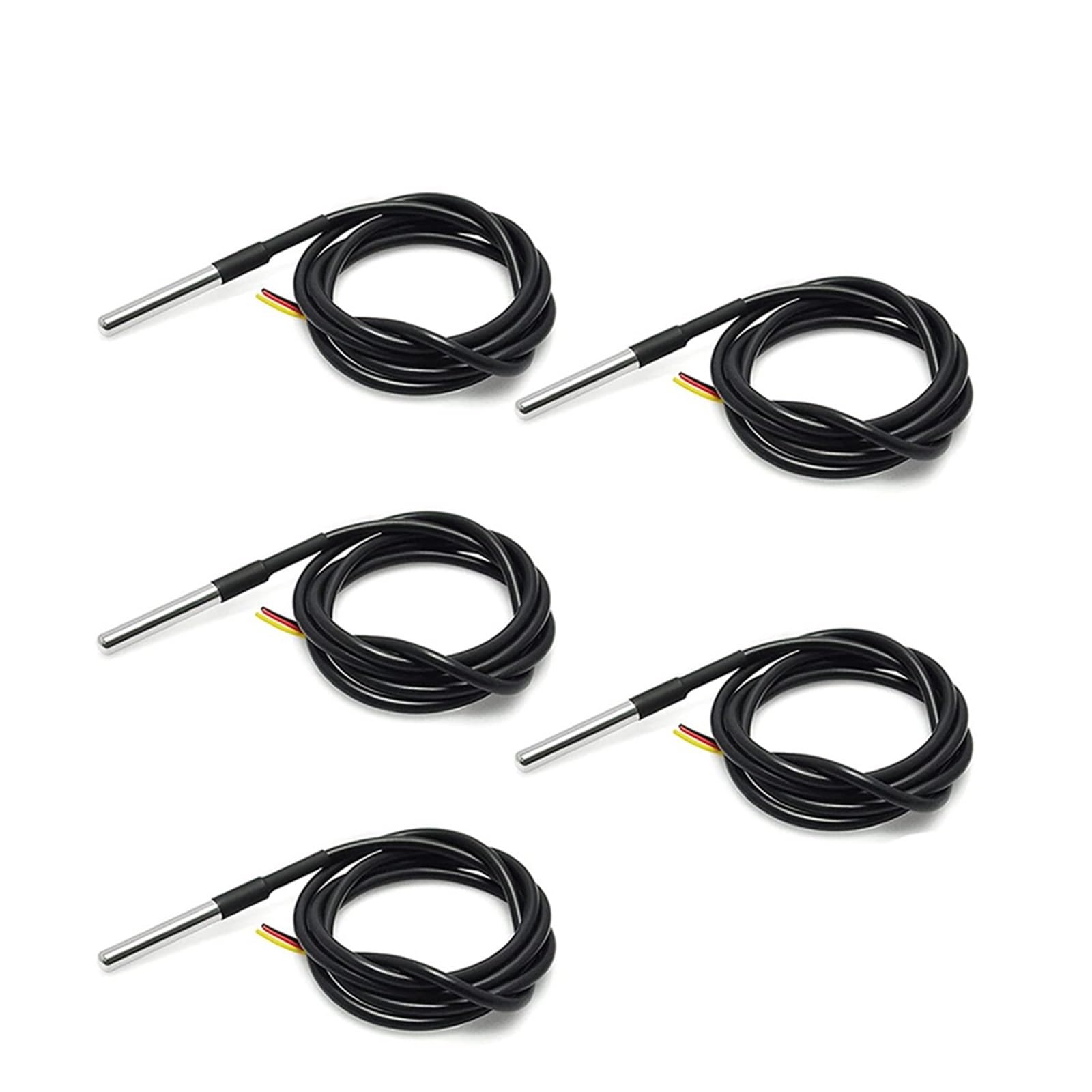 5/10 Uds DS18b20 sonda de temperatura sensor de temperatura 1M 2M 3M DS1820 paquete de acero inoxidable impermeable 18B20 100cm/200cm/300cm(10pcs- 5M 500cm)