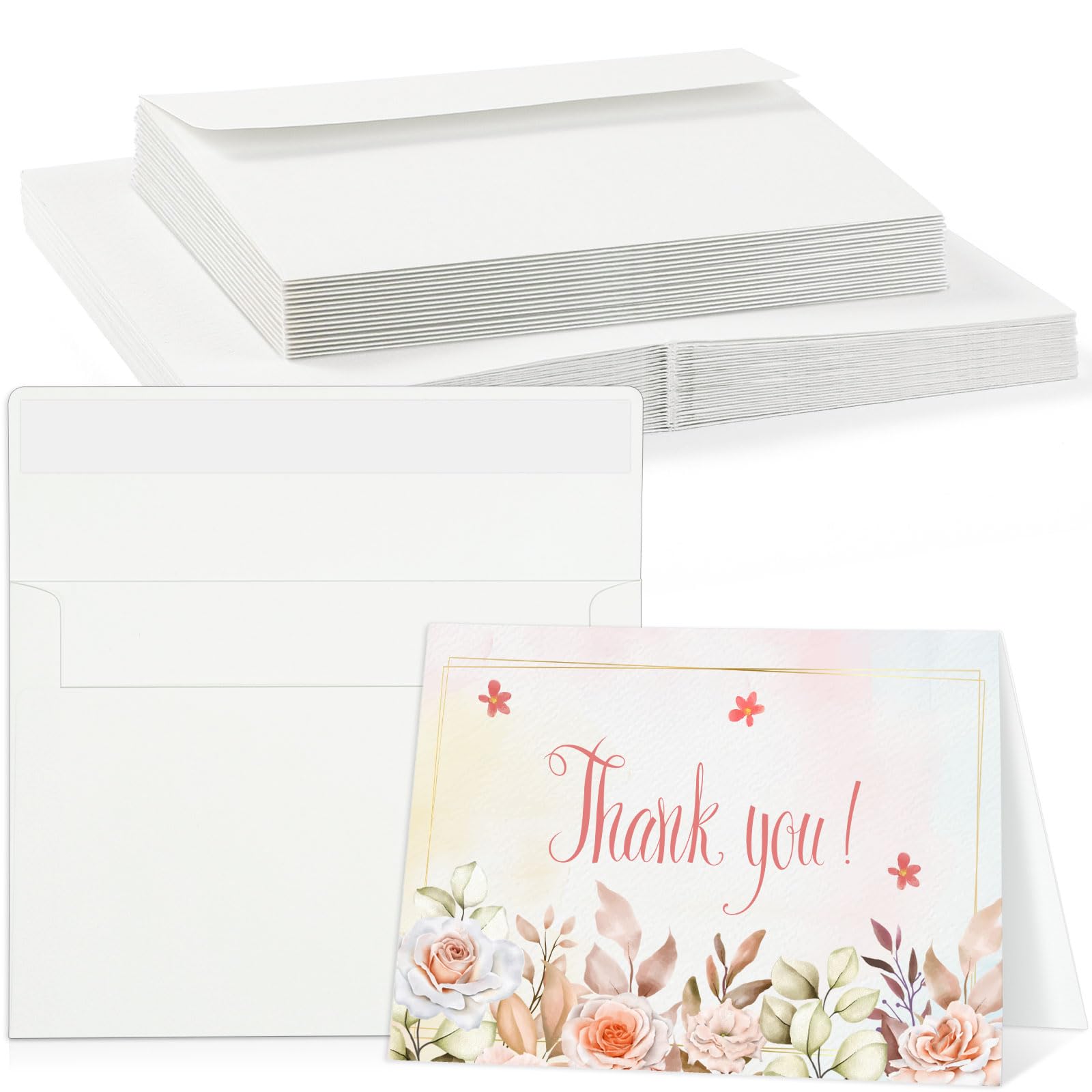 30 Sets Watercolour Cards with Envelopes, 140 lb/300 GSM Watercolor Paper Cards, 4x6 Inch Foldable Blank Watercolour Postcards and Envelopes for Greeting Card, Wedding Invitations, Thank You Card