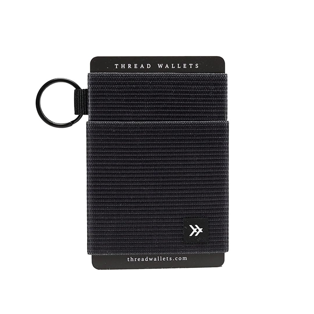 Thread Wallets Ultra Slim Minimalist Card Holder Wallet for Men and Women Black One Size