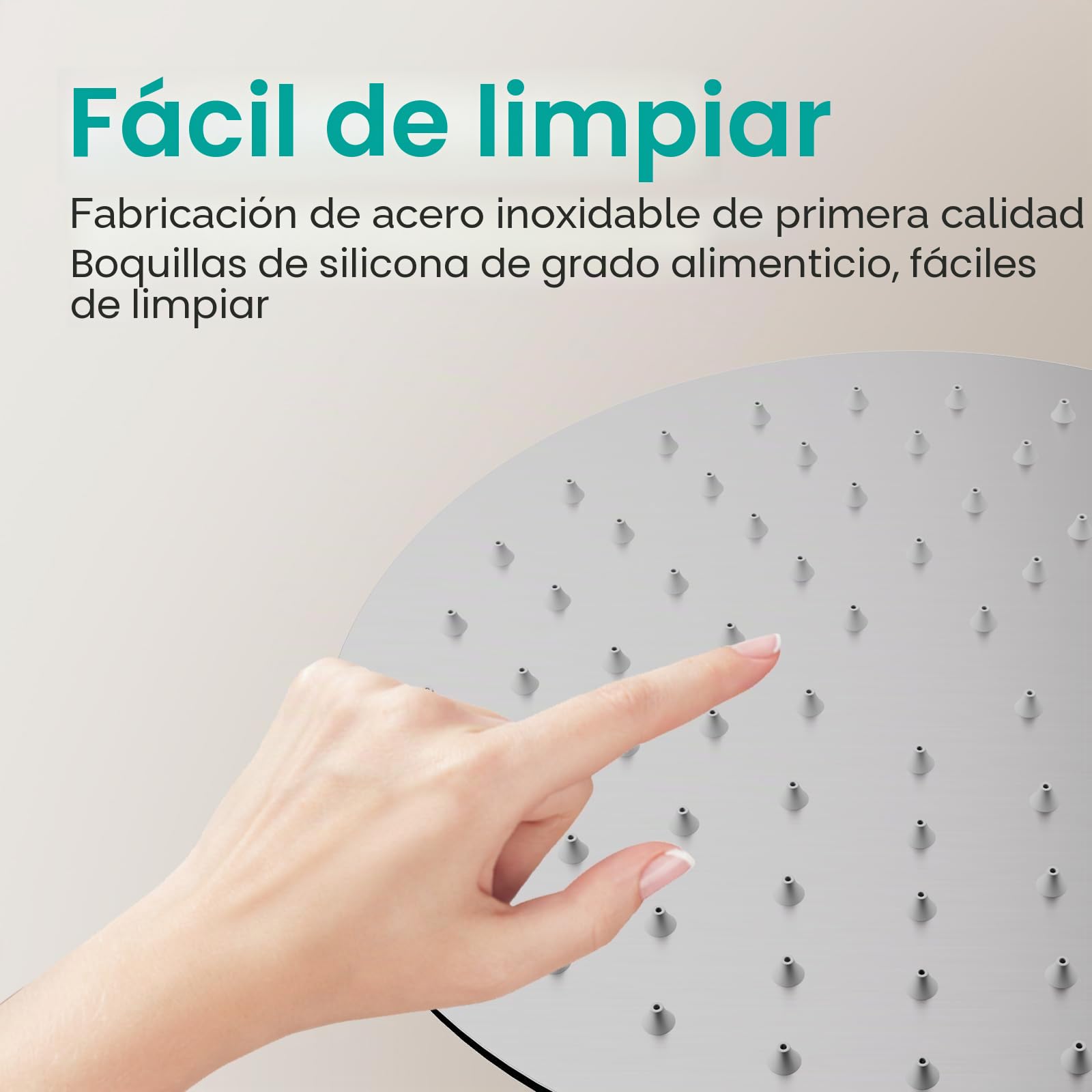 Cabeza de ducha de lluvia redonda, cabeza de ducha de lluvia de acero inoxidable de alto flujo, diseño de alta presión (Brushed Nickel, 8 pulgadas) 20CM