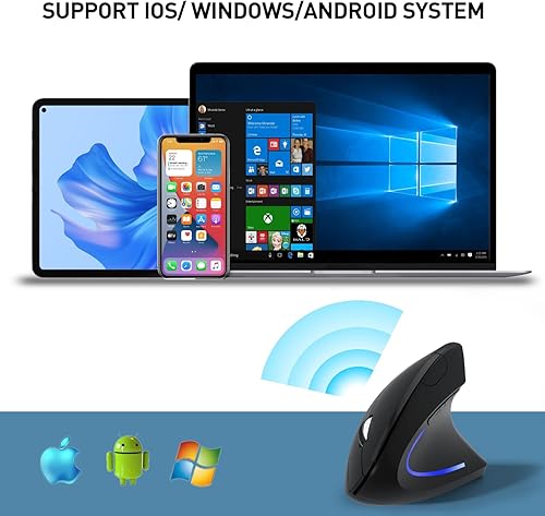 Miniatura 4 de Ratón ergonómico inalámbrico, mouse Ergo vertical inalámbrico de 2.4G, 80012001600 DPI ajustable, mouse ergonómico de 6 botones para