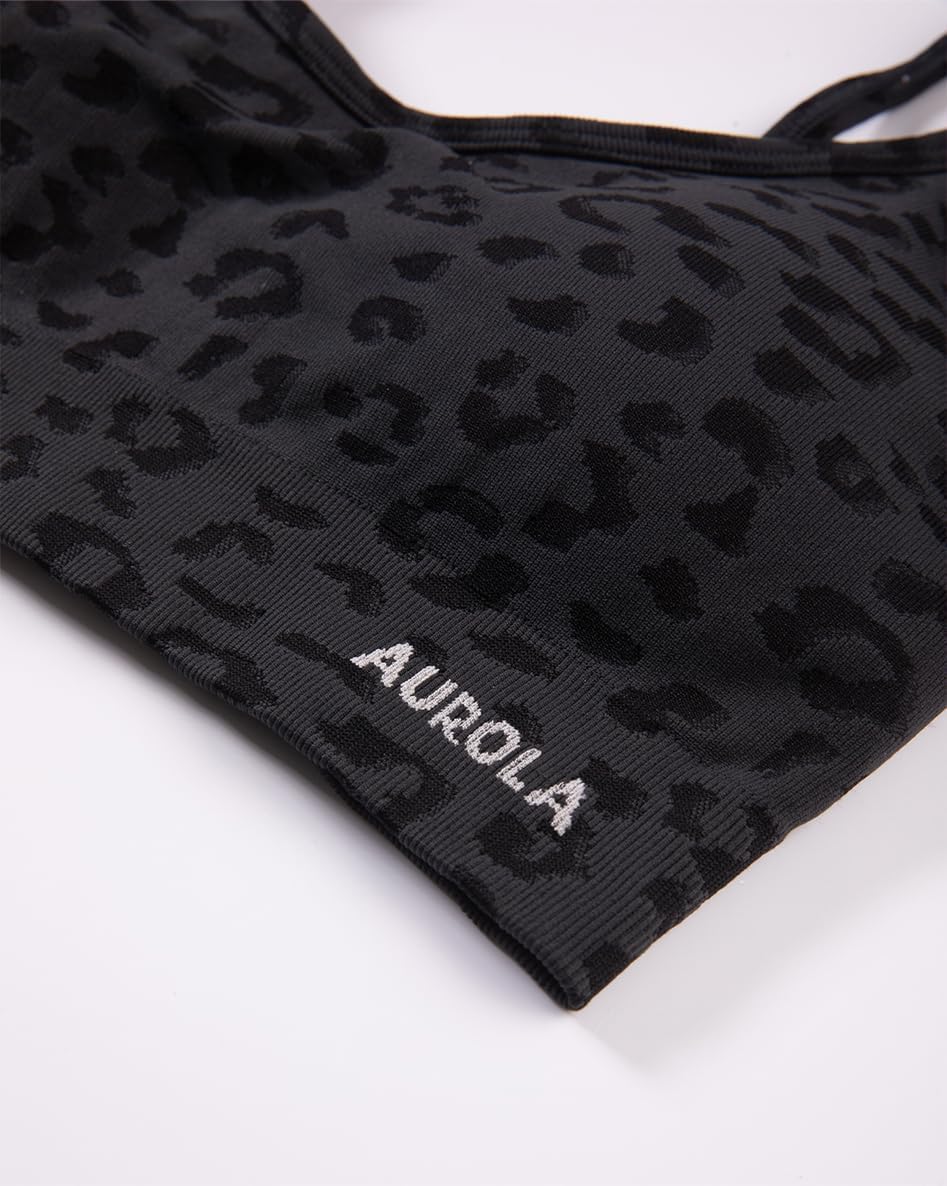 AUROLA Leopard Seamless Adjustable Strap Sports Bras for Women image 5