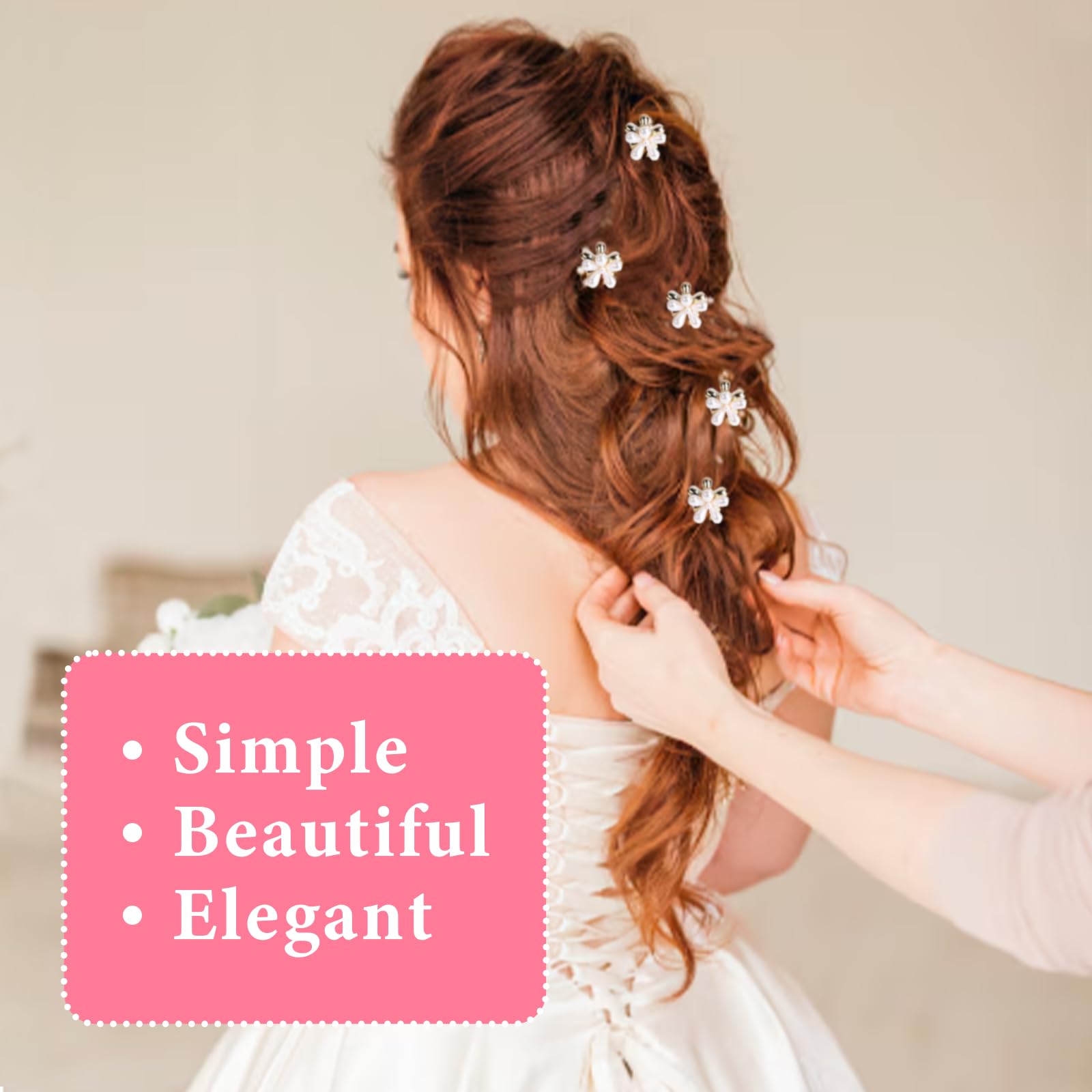 Pearl Hair Clip-Homiladi 15PCS White Pearl Hair Clips for Girls with Floral Design Vintage-Inspired Flower Girl Hair Accessories for Women Wedding Bridal Prom - Image 4