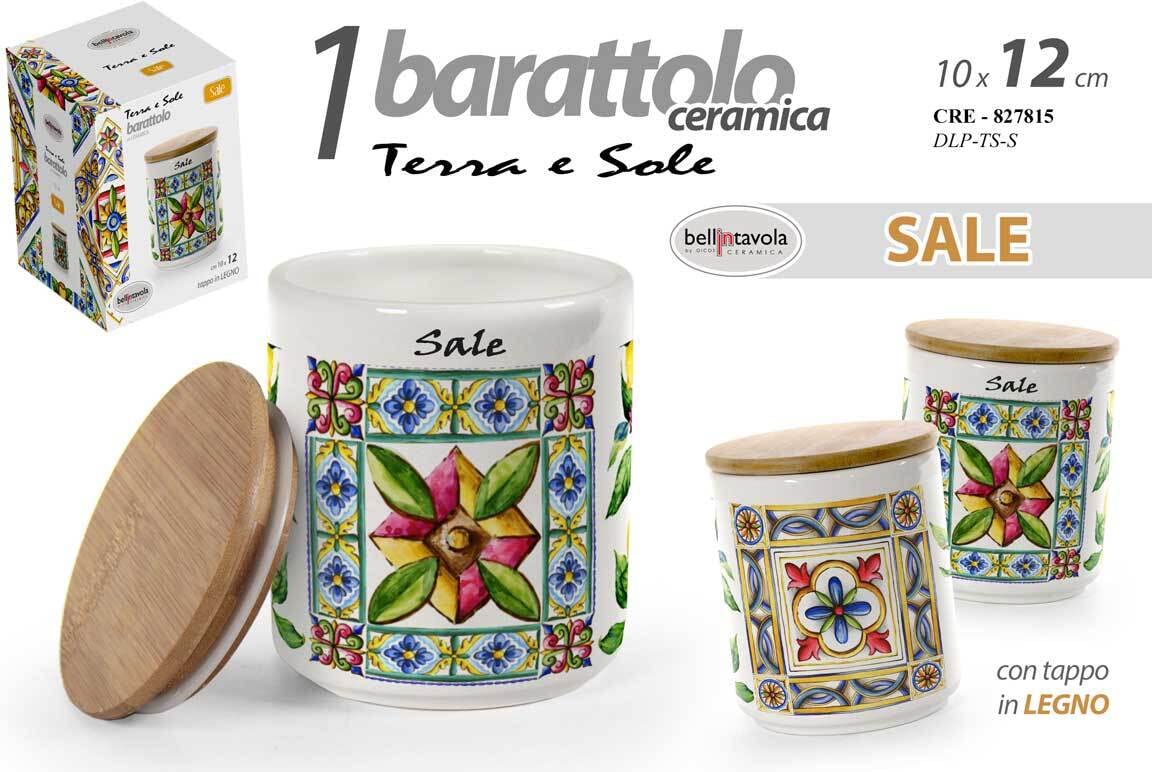 SET 3 TRIS BARATTOLI DA CUCINA 500 ML IN CERAMICA CHIUSURA ERMETICA ART 15716