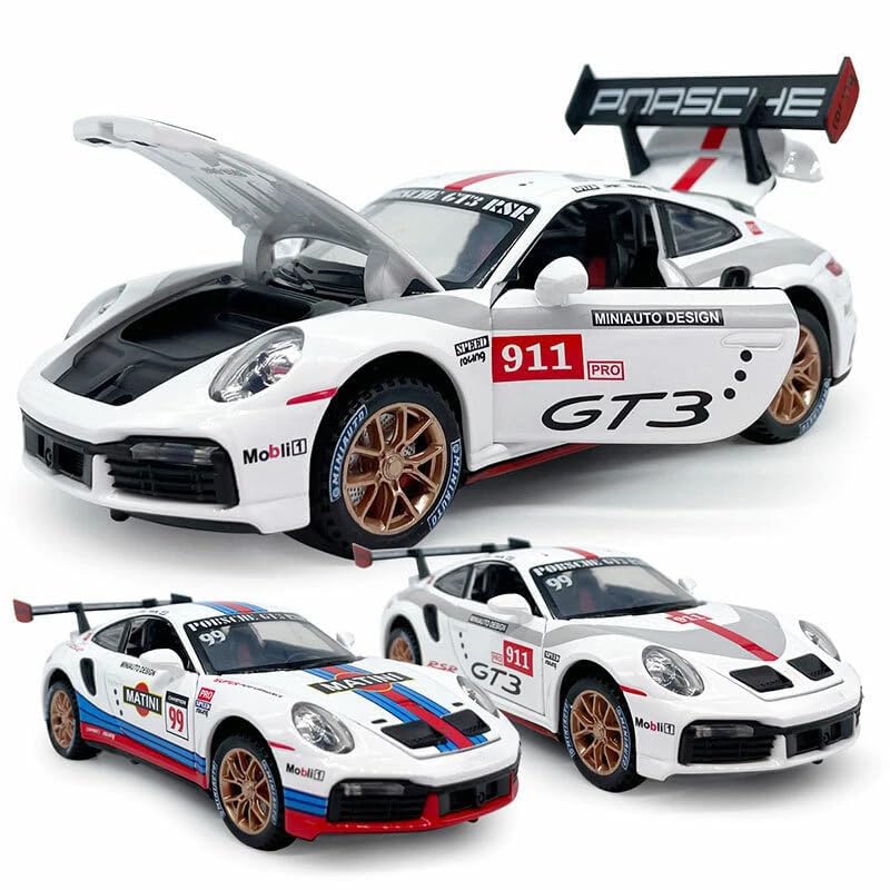 Image of Magicwand 1:32 Scale Die-Cast Metal Porrsche Matini Car with Openable Doors,Pull Back Action,Blinking Lights【Pack of 1】【Random Designs】