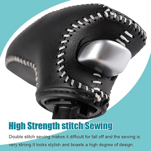 Miniatura 10 de LEXLEY Funda de cuero para perilla de palanca de cambios para Dodge Charger Challenger 2015-2023, Durango 2016-2023 + negro