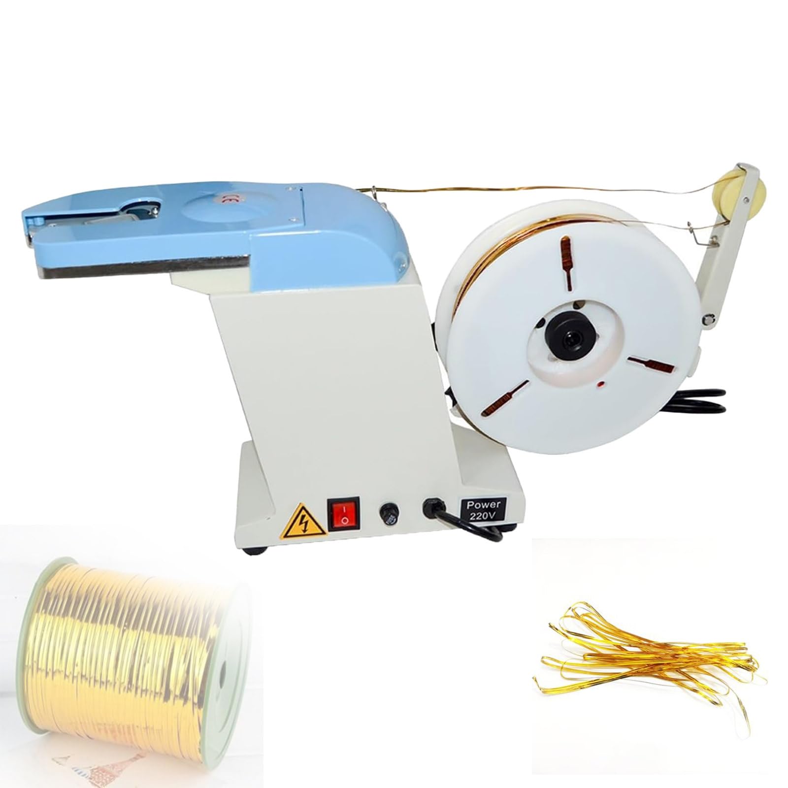 Halbmanuelle Beutelverschlussmaschine mit 1 Rolle Drehbändern, automatische metallische Drahtbinder für Bäckereien, Süßigkeiten, Geschenke