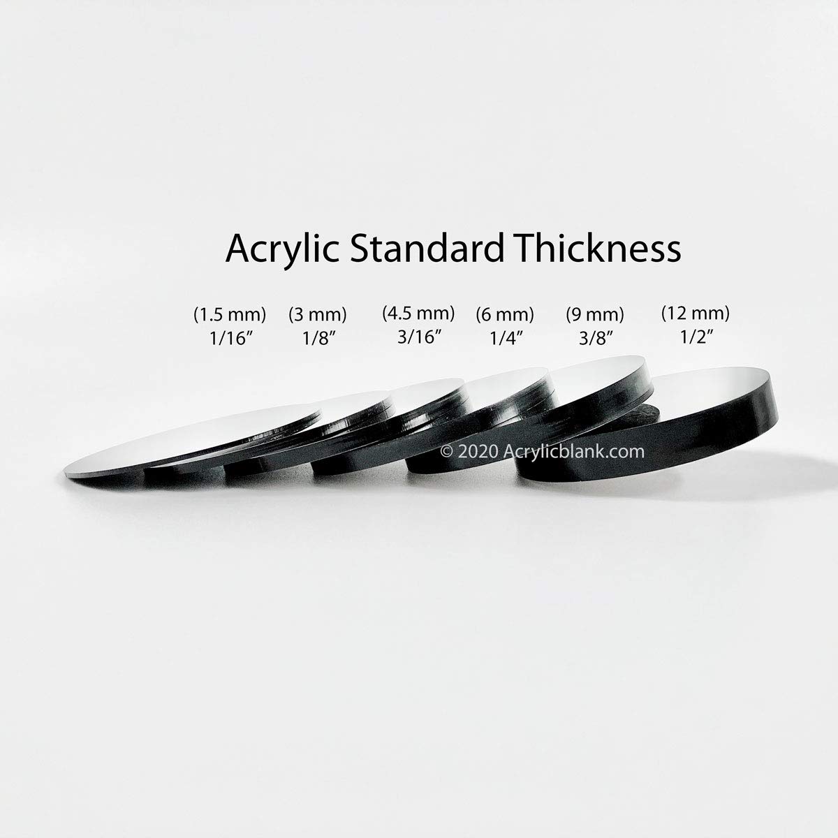 Glossy Black Acrylic Circle Disc Round Blank, 1 Piece (11" Diameter, 1/16" Thick Glossy Black)