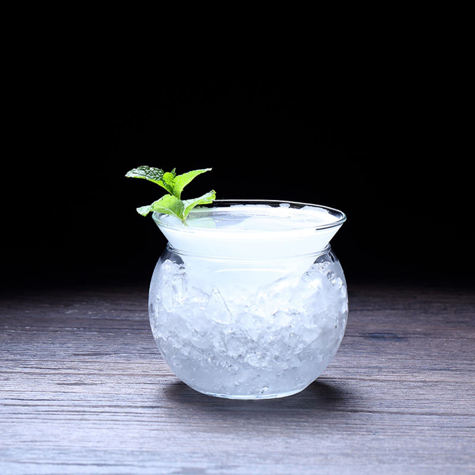 Set di 4 bicchieri da Martini senza stelo, da 255 ml, bicchieri da Martini con base a sfera, eleganti bicchieri per cocktail party e bar
