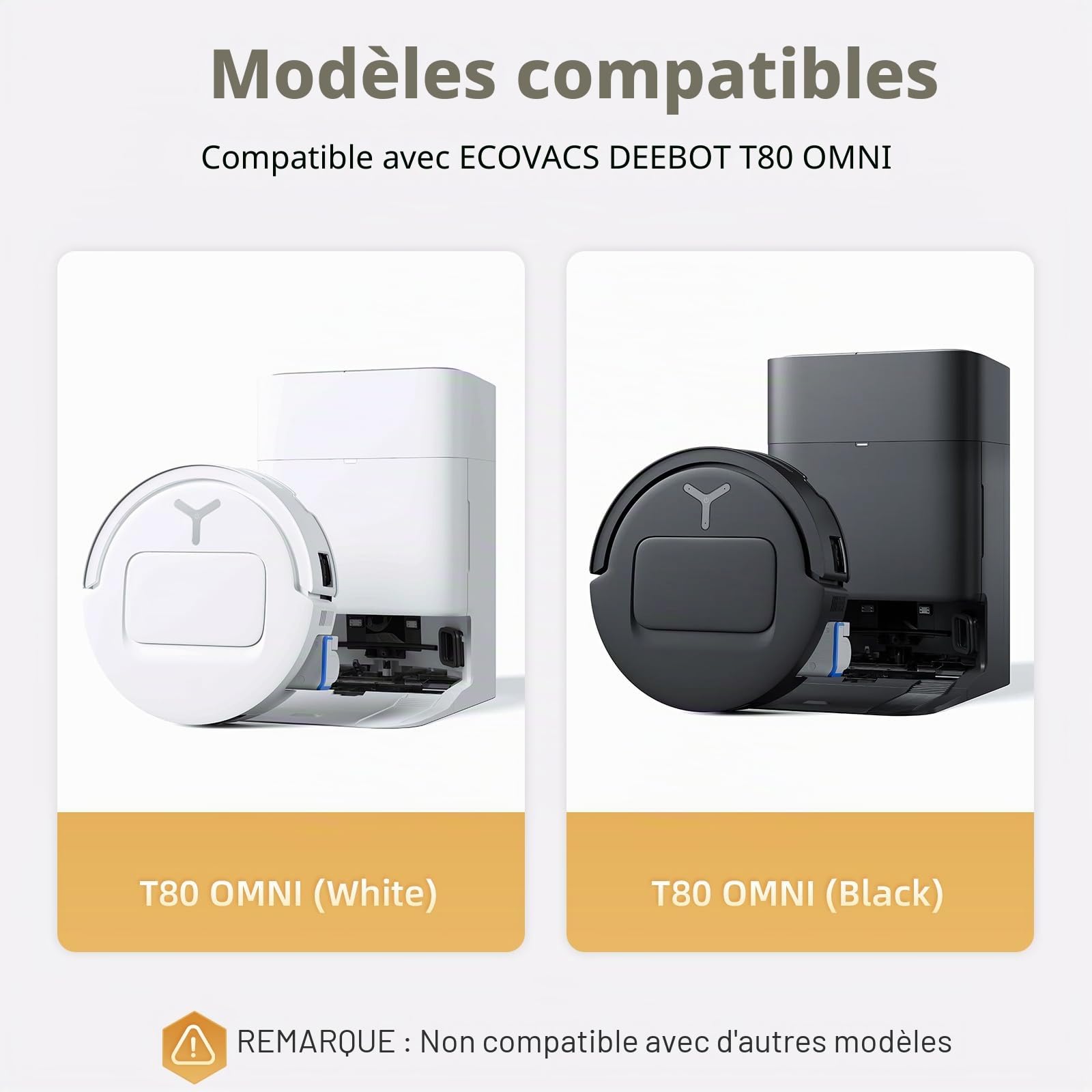 ECOVACS DEEBOT T80 OMNI Pièces de Rechange Robot Aspirateur, 1 Brosse Principale, 4 Filtres, 4 Brosses Latérales, 2 Rouleaux, 4 Sacs à Poussière