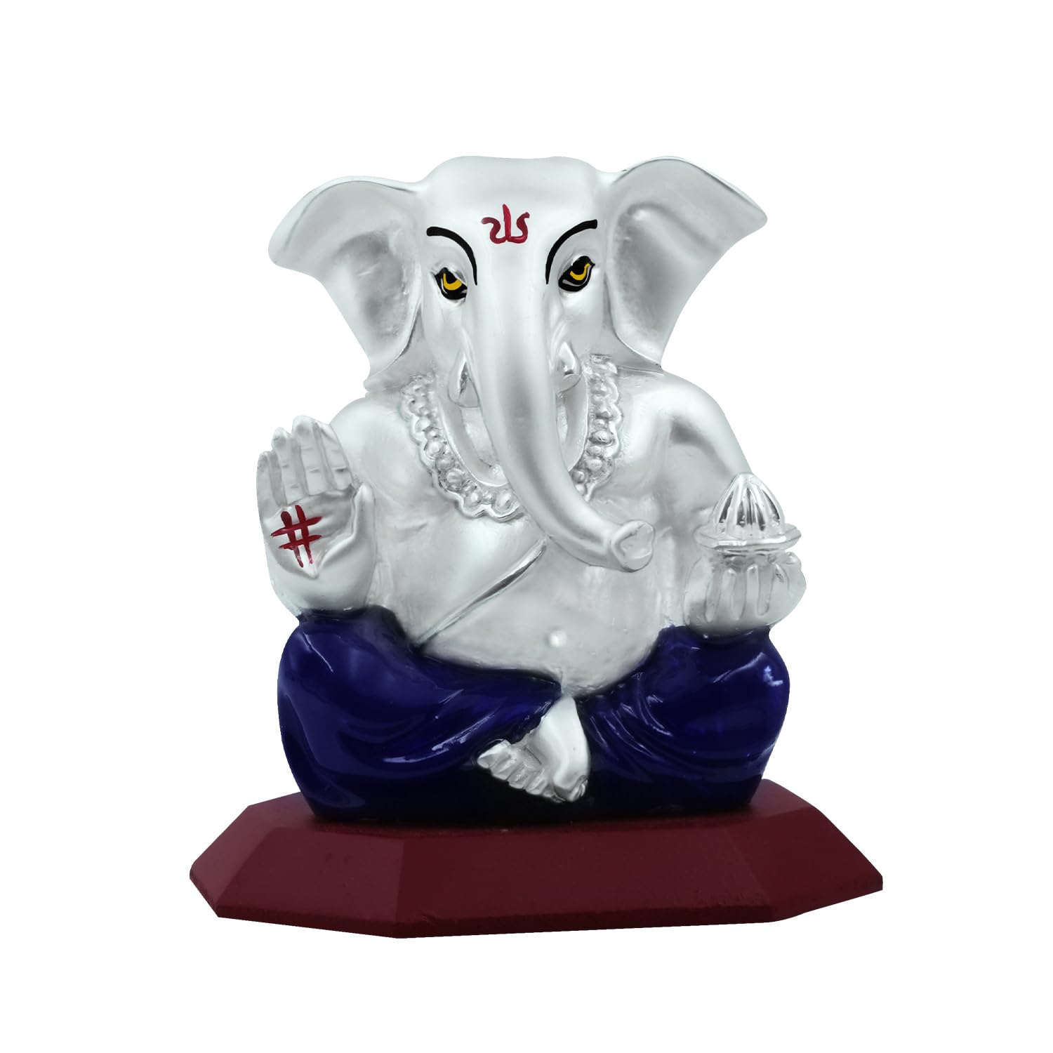 DIVINITI Ganesha Idol for Home Decor Showpiece 999 Silver Plated Statue of Lord Ganesha for Tabletop Murti for Puja Room