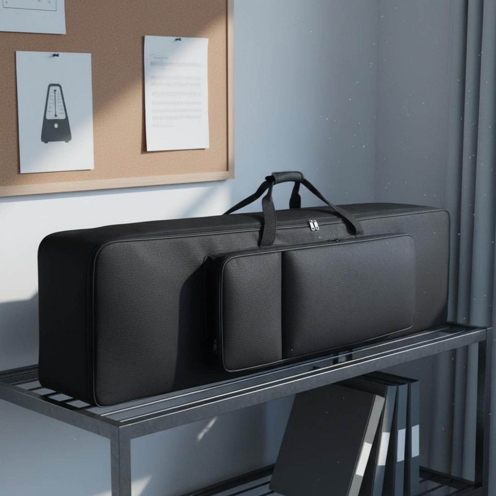 Amagogo Digitalpiano Abdeckung Keyboard Hülle Klaviertasche Pianotasche Schutztasche Gepolstert mit Stabilisierungsriemen Innen Wasserabweisendes Material mit