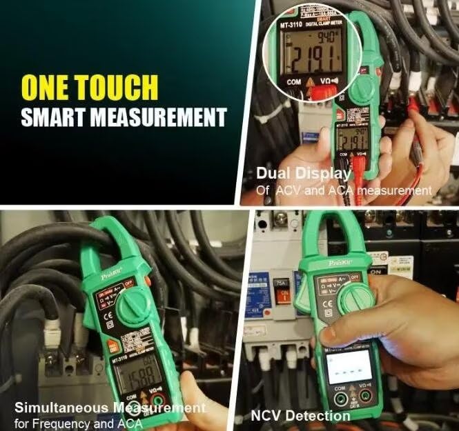 Miniatura 5 de Proskit MT-3110 Medidor de abrazadera digital de alta precisión Multímetro digital amperímetro AC y DC medidor universal
