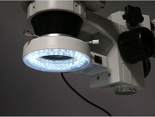 Miniatura 4 de AmScope SM-3TZZ-54S Microscopio de zoom estéreo trinocular profesional, WH10x y WH20x, aumento de 3.5X-180X, objetivo de zoom 0.7X-4.5X, luz LED de