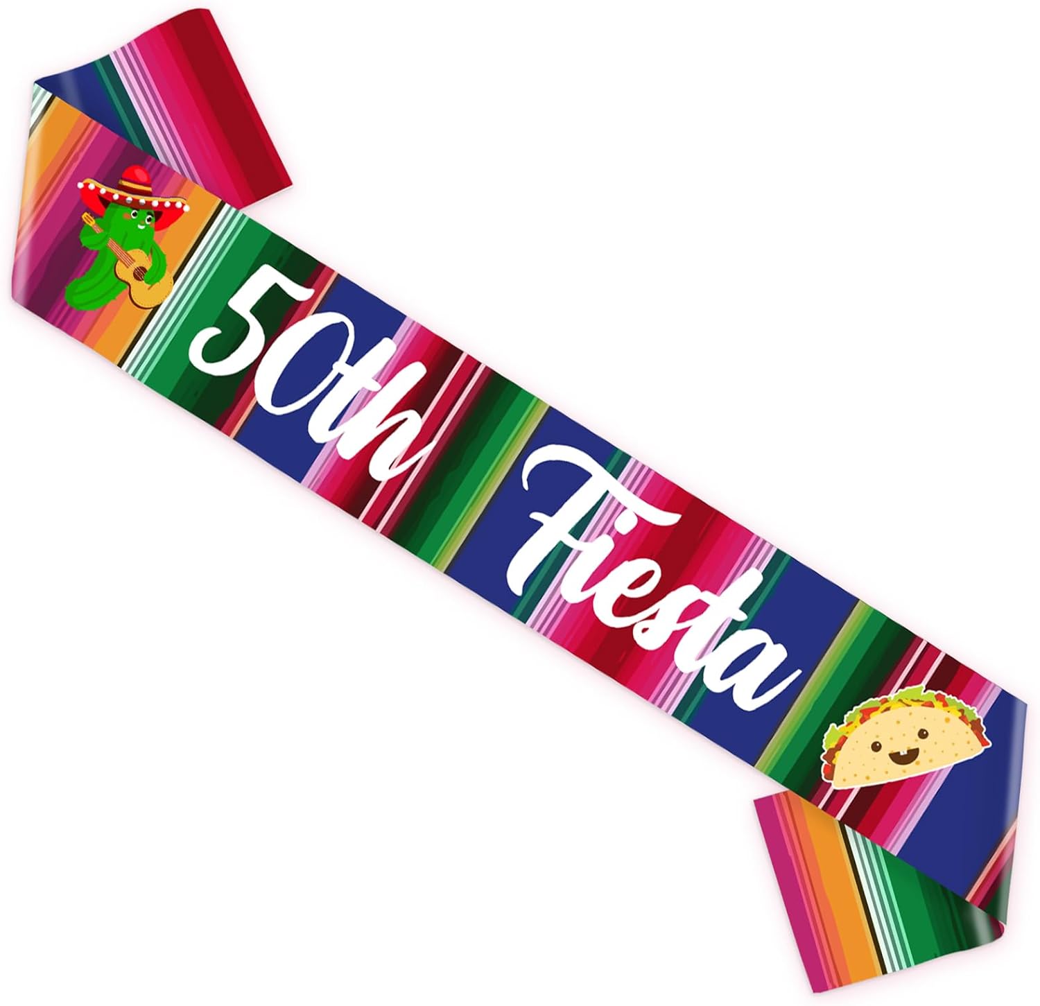 Jollyboom Fiesta 50th Birthday Party Decorations Mexican 50th Fiesta Sash Adios to My 40s Decorations 50th Birthday Sash for Women Men Mexican Theme Taco Bout 50 Birthday Supplies - Image 6