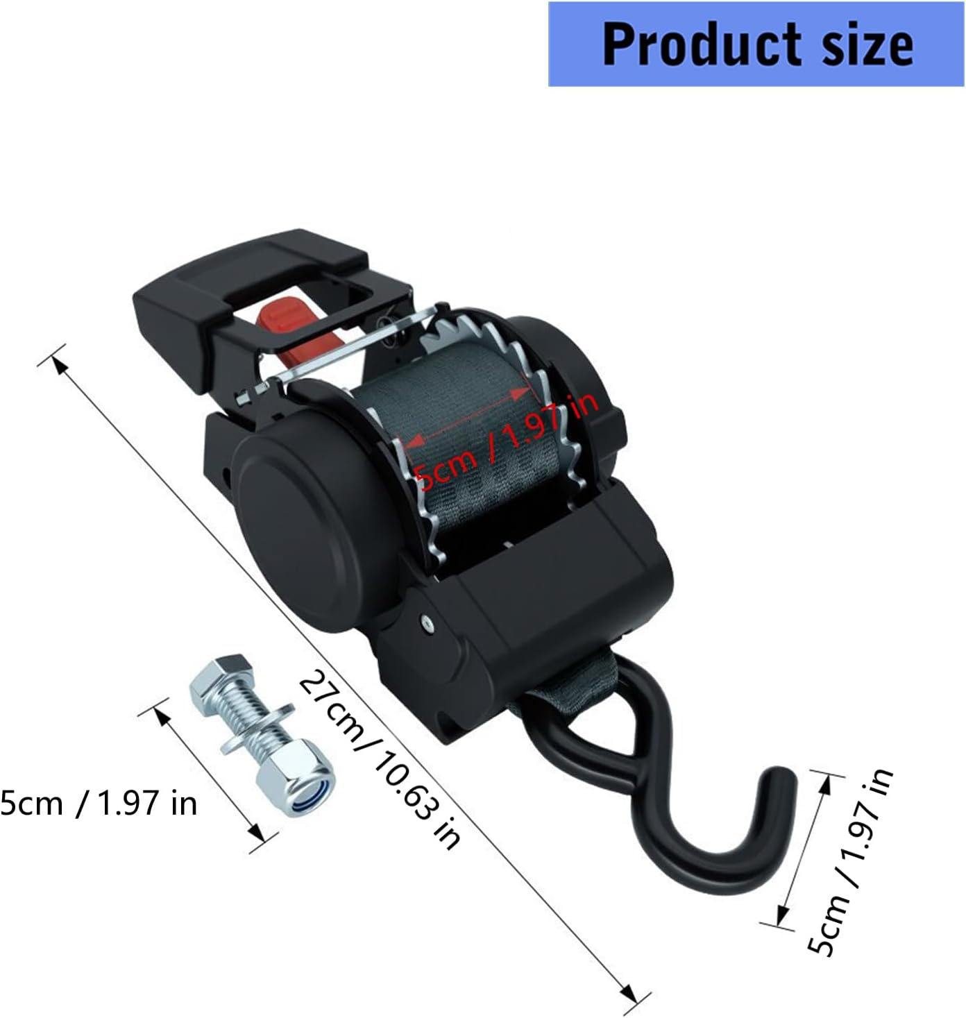 Ratchet Ties Down Strap 1500/3307lbs Break Strength Padded Handles S Hook Soft Handle For Truck Motorcycle Transport