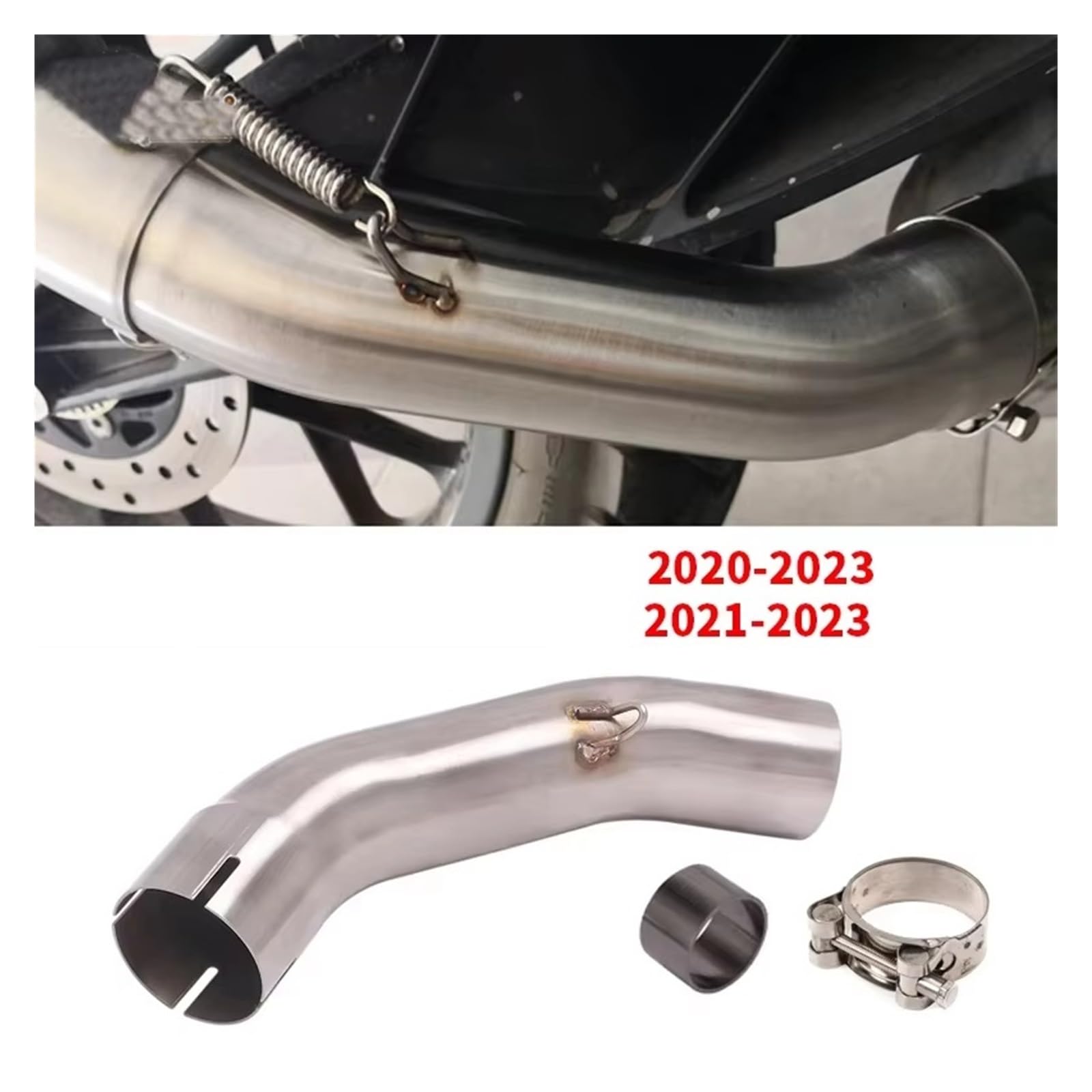 silencioso escape moto Para DUKE 125 250 390 Para Adventure Para RC390 | De escape de motocicleta silenciador modificado Moto 51mm tubo de enlace medio delantero(C)