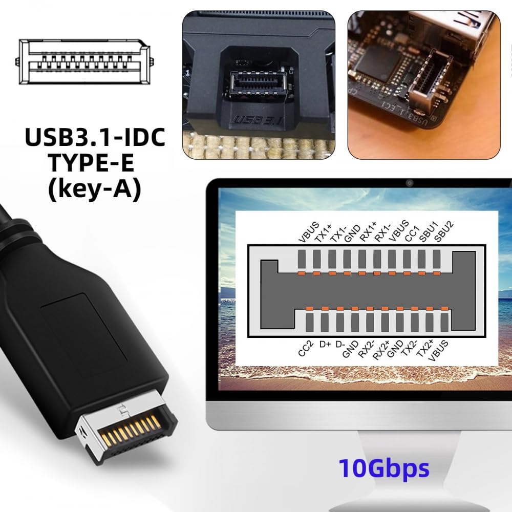 CY Karta typu E USB 3.1 gniazdo na panelu przednim i USB3.0 19-pinowy/20-pinowy i podwójny adapter karty USB-C na PCI-E Express ASM3142 VL822