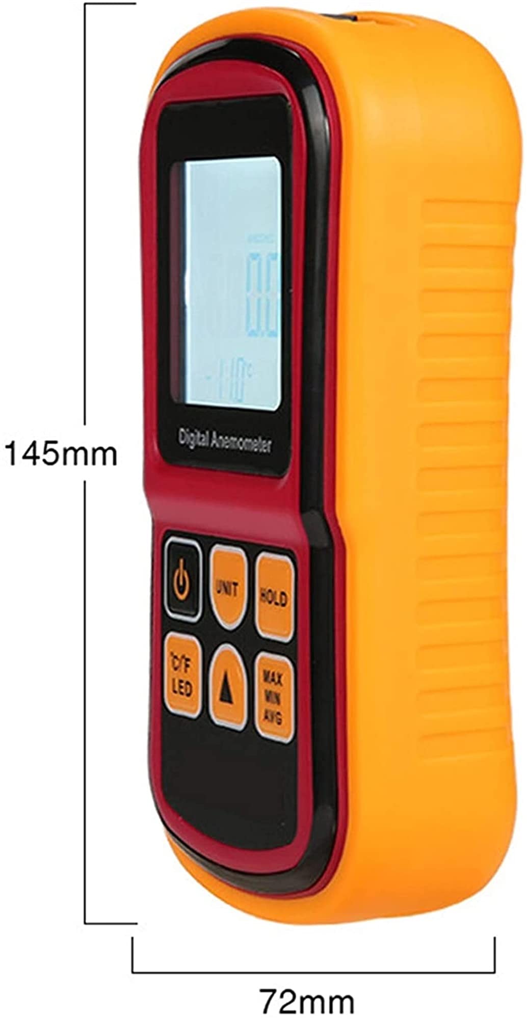 Anemómetro de Mano, medidor de Velocidad del Viento con luz de Fondo MAX/MIN/AVG Funciones, Medidor de Velocidad de Aire Velocidad de Aire Velocidad de Aire HVAC Medidor de Flujo de Aire,