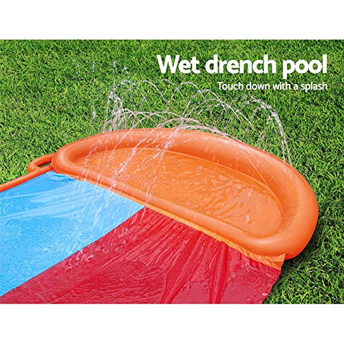 Bestway H2OGO!™ Doppel-Wasserrutsche mit aufblasbarer Startrampe, Double Ramp, 549 x 138 cm