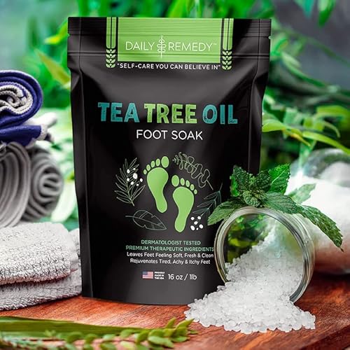 Aceite de árbol de té remojo para pies con sal de Epsom, fabric