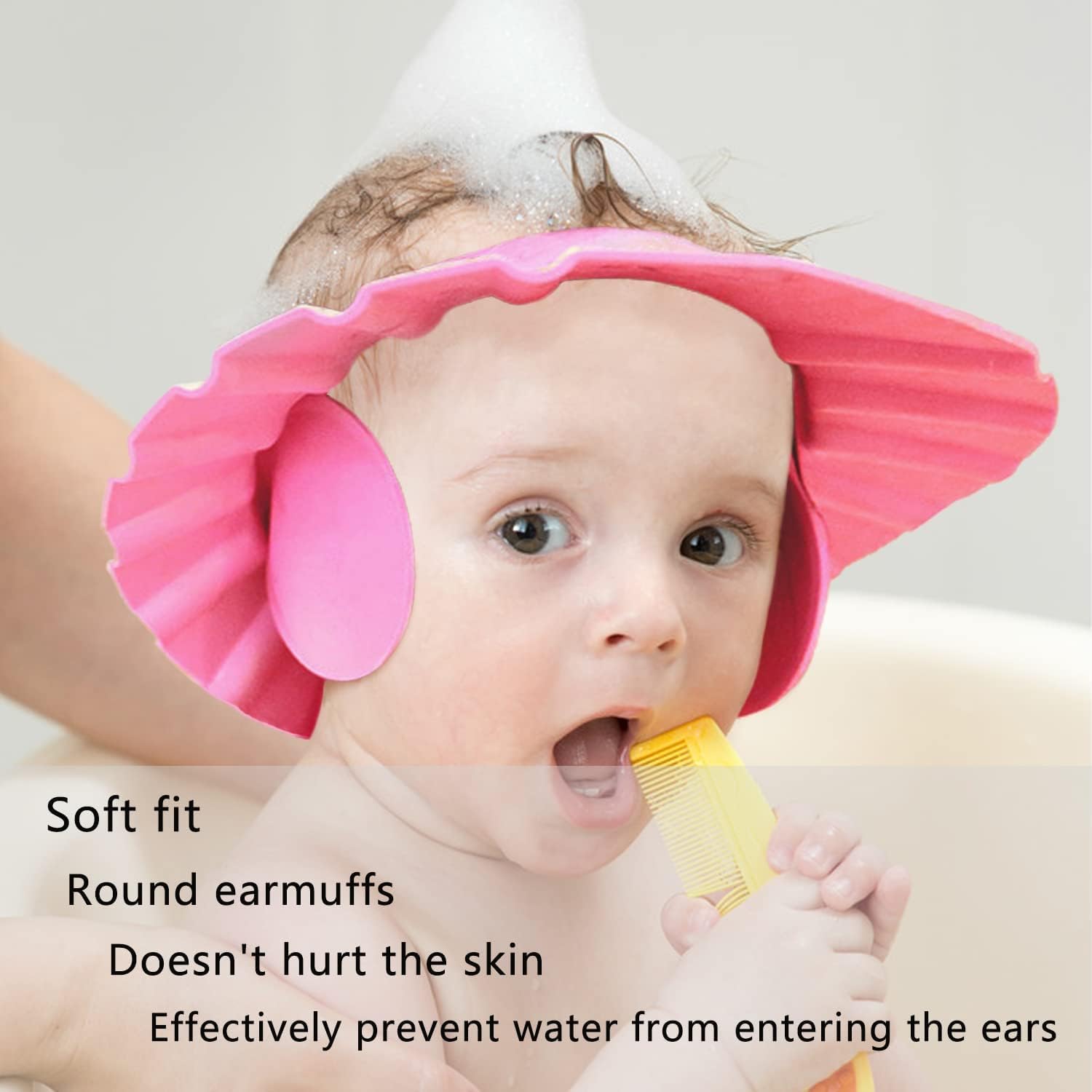 MASTANO Safe Shampoo Shower Bathing Protection Bath Cap Soft Adjustable Visor Hat for Toddler, Baby, Kids, Children 2
