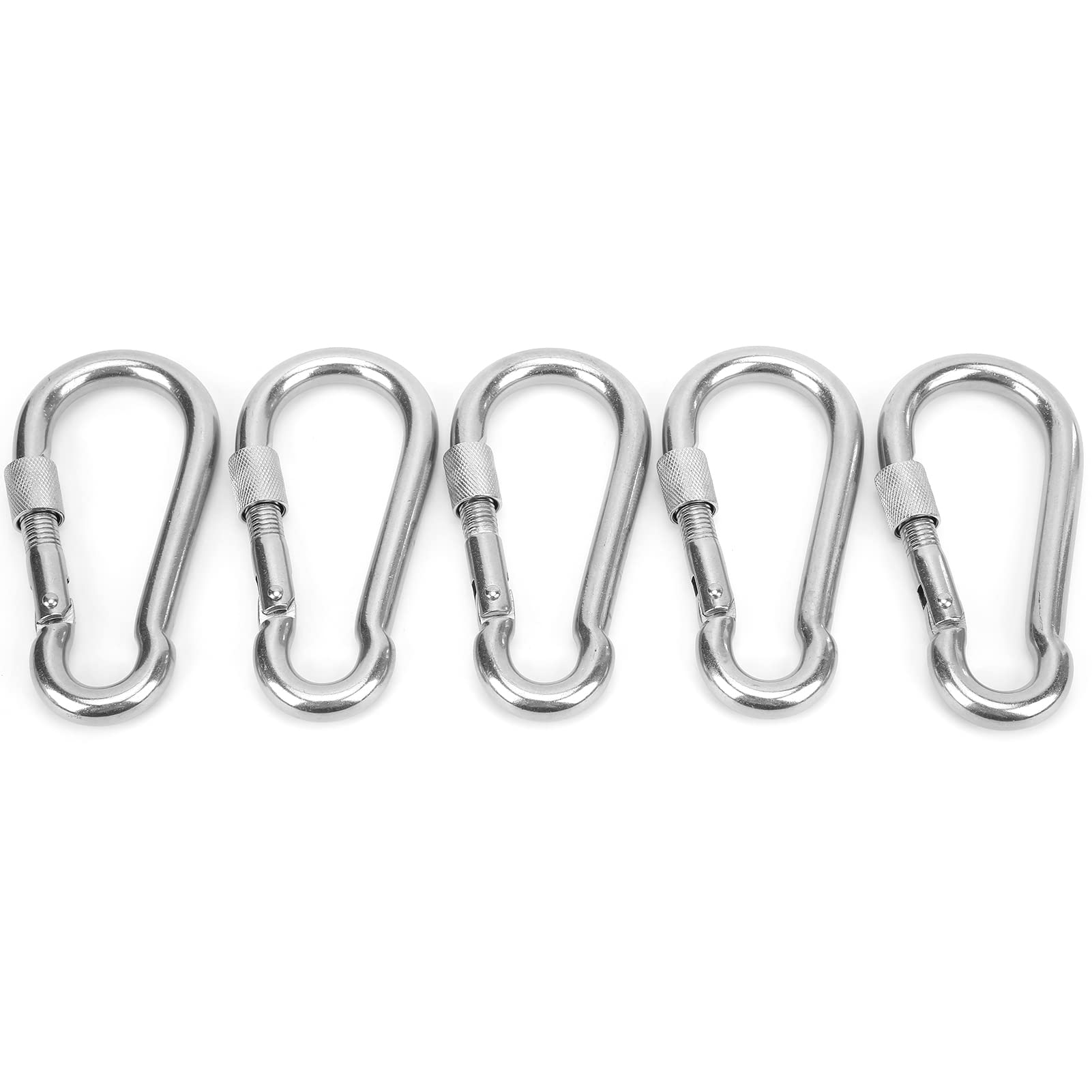Locking Carabiner Clip Heavy Duty Spring Snap Hook Stainless Steel for Camping Hiking