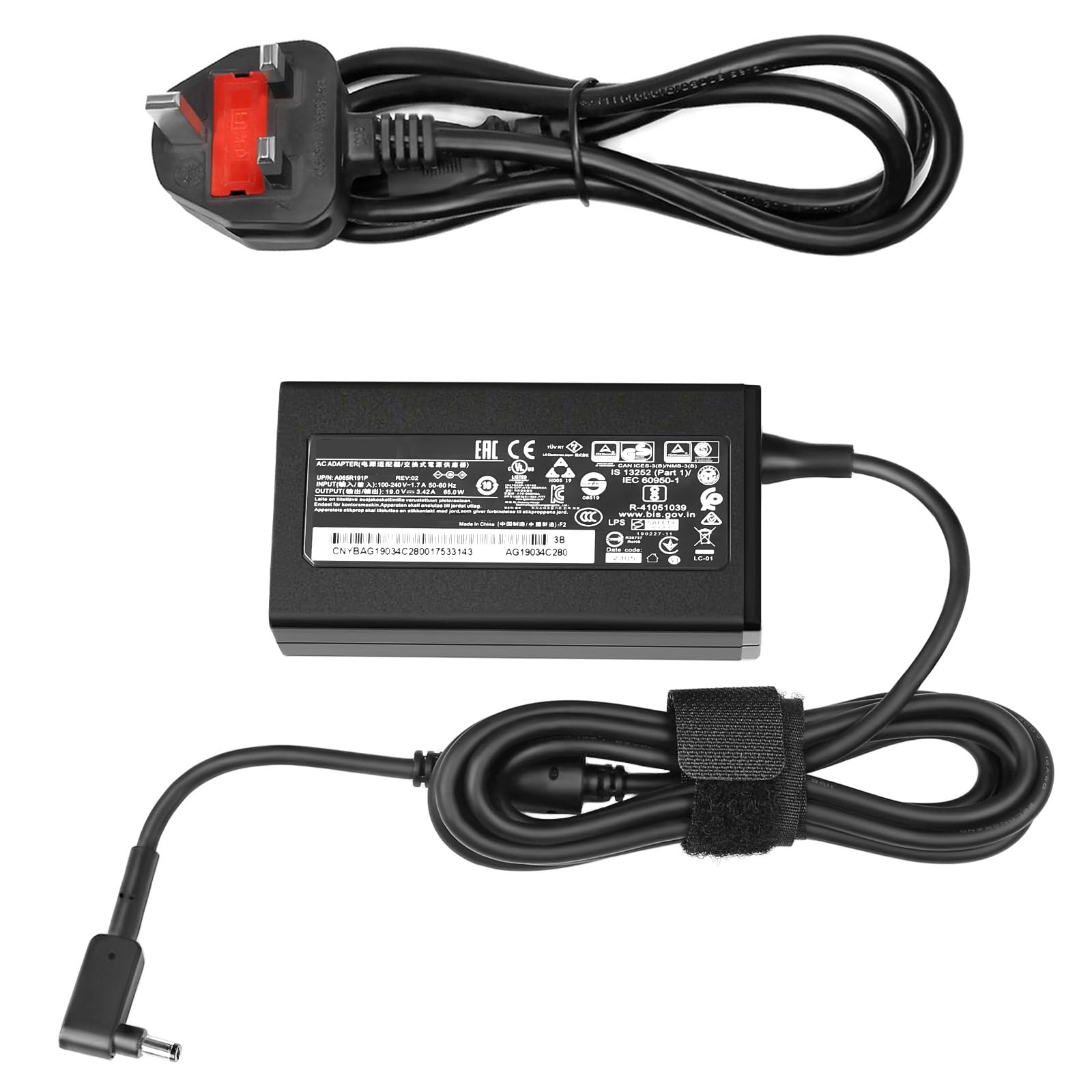 65W AC Caricatore Adattatore per Acer Delta ADP-65DE B Aspire 5 A515-55 A515 -55-50K1 A515-55-50QW A515-55-55HG A515-55-55NB A515-55-564F A515-55-56HH A515-55-56XB A515-55-588C A515-55-59WM