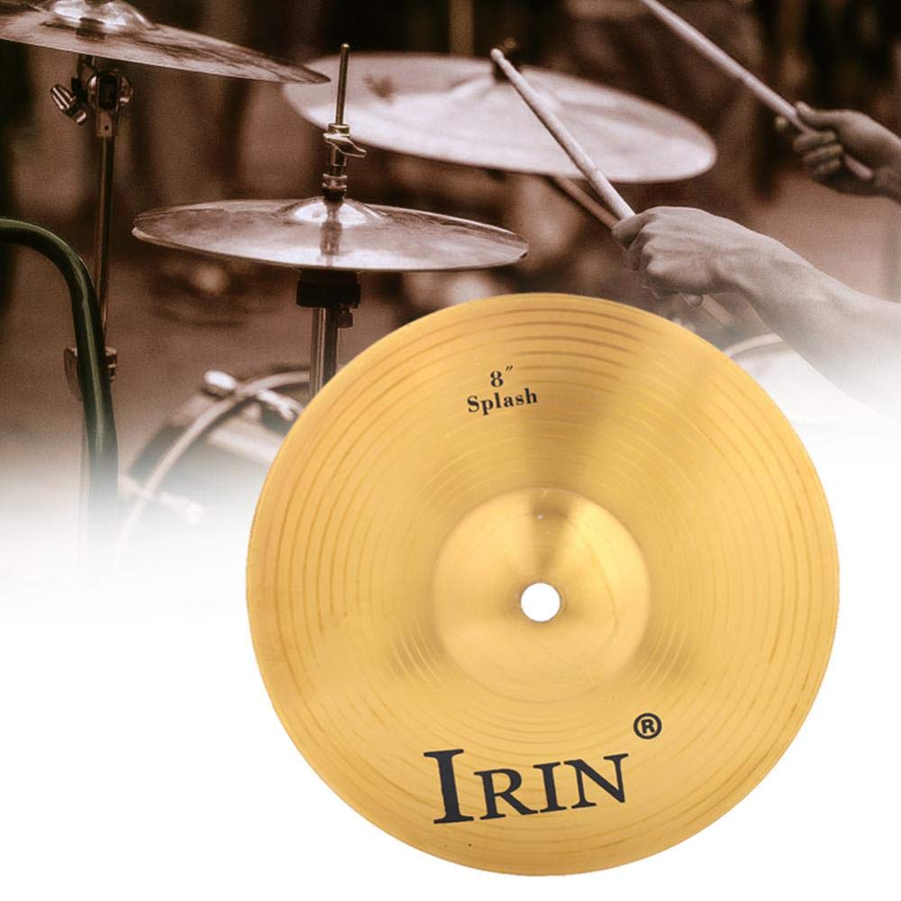 Latón Tambor Platillo, 8inch Splash Cymbal Profesional, Instrumento Musical para Batería Amateur, Home Studio, Escenario, Conciertos, Rehearsals