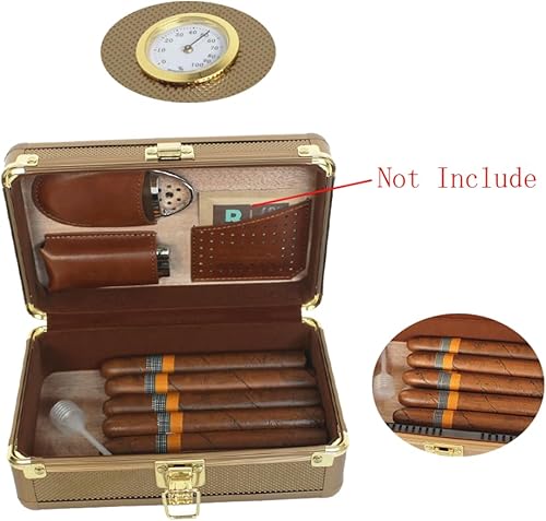 Miniatura 4 de TOIKA Elegante encendedor de puros y cortador de cigarros, caja de humidor de cigarros de viaje de metal con juego de accesorios para puros, kits de