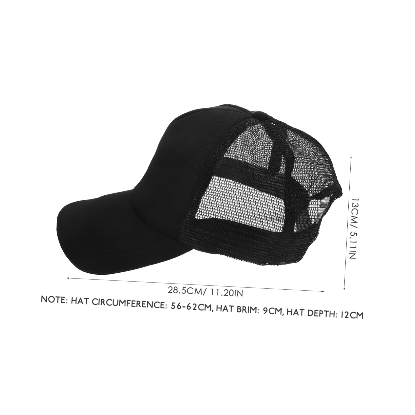 BESPORTBLE Cappello da Baseball, Cappelli per Sublimazione Vuoti e Cappello Fai in Sublimazione, 10 Pezzi in Poliestere Nero, Rete Traspirante per Pesca e Outdoor