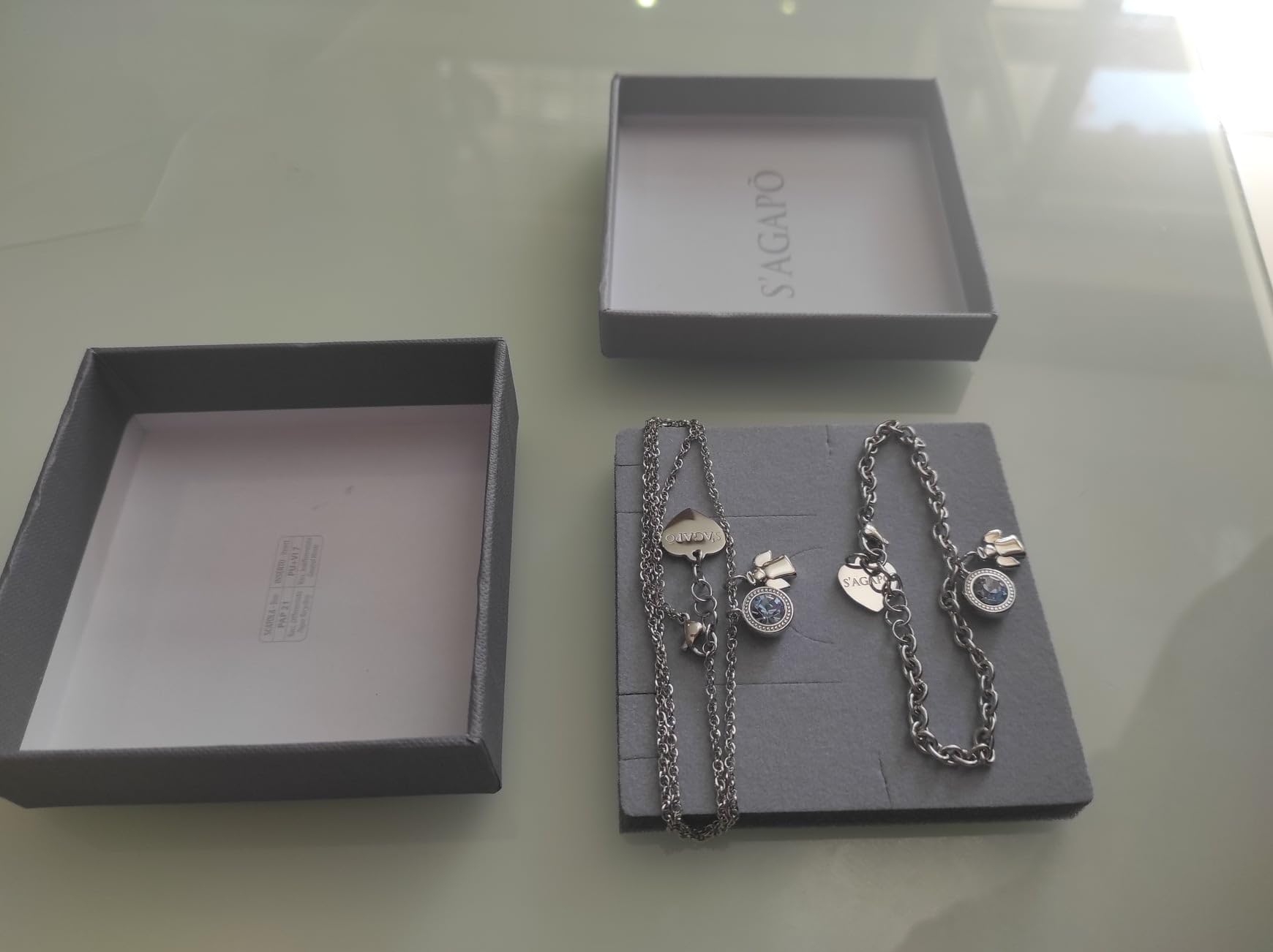 Generico S'agapò Collana e Bracciale Donna Acciaio Angelo SKT03 SKT13