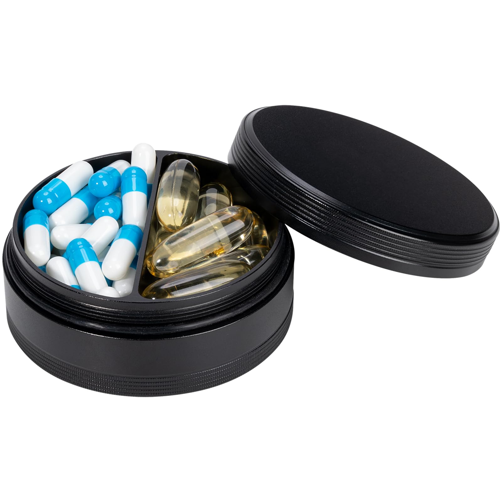 カルピス358　【未使用品】AL MERRIC THE POD Amazon.com: 2 Compartment Metal Pill Box - Waterproof Aluminium