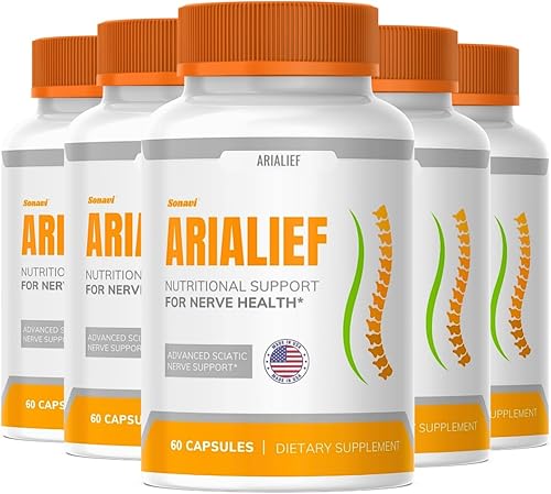 Arialief Cápsulas para neuropatía Arialeaf Apoyo nutricional para la salud nerviosa Cápsulas Arialief Advanced - 300 cápsulas (paquete de 5)