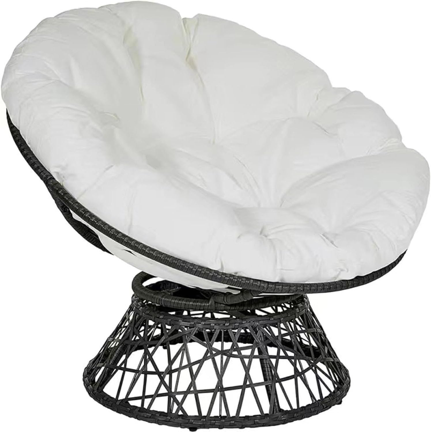 Large Round Papasan Chair Cushion, Thick Outdoor Rocking Chair Cushion, Rattan Hanging Basket Cushion, Egg Nest Replacement Pad(White,80 * 80cm)