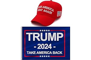 Trump MAGA Hat and Flag Set for 2024
