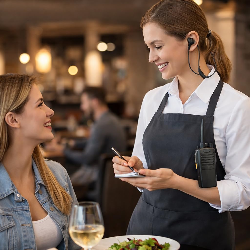 Coppia di Walkie Talkie con Potenza di 5 W | Kit Completo di Auricolari e Basi di Ricarica
