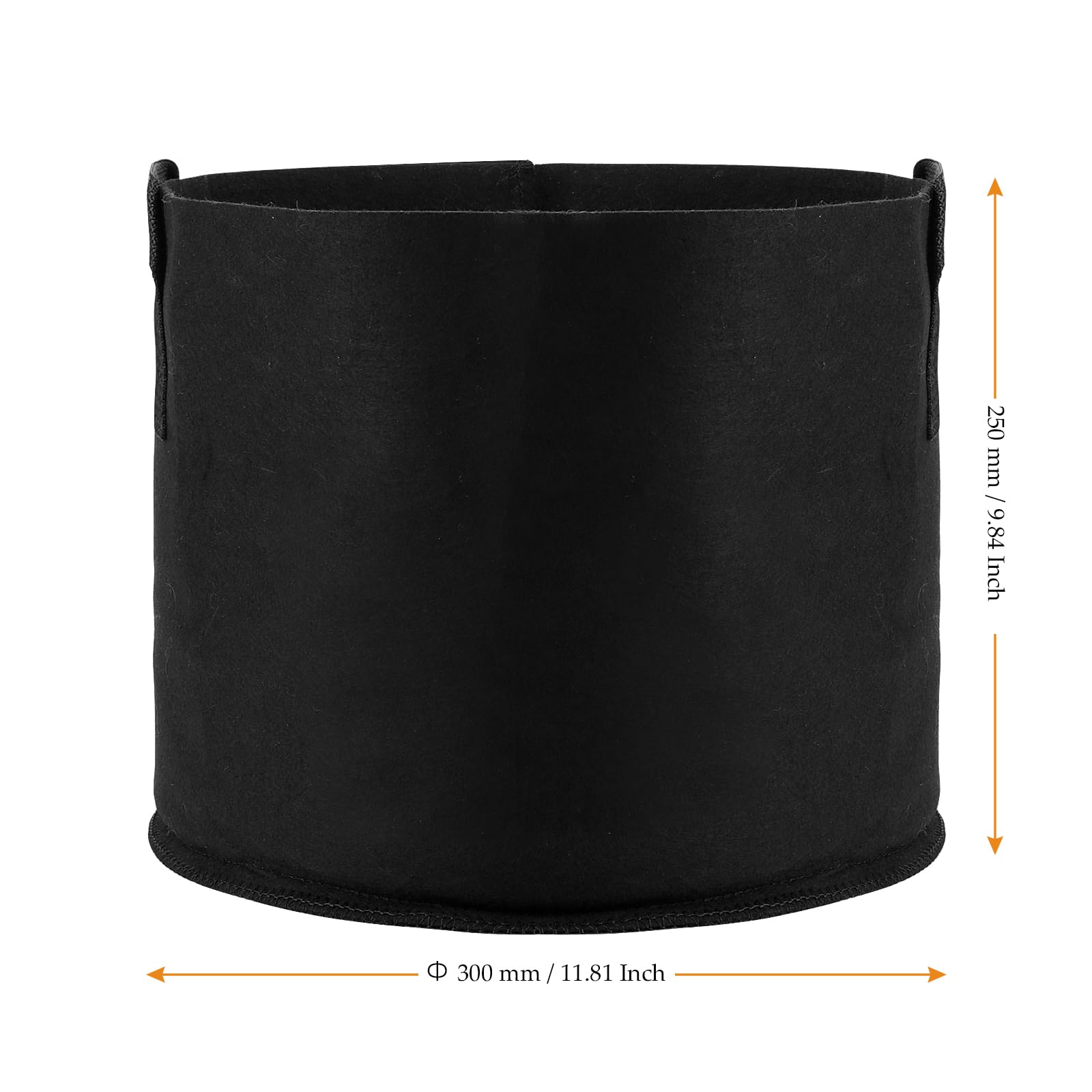 10 unidades de 20 L de tela no tejida, Macetas Grandes Jardineras de tela negra con asa, bolsas para plantas y plantas
